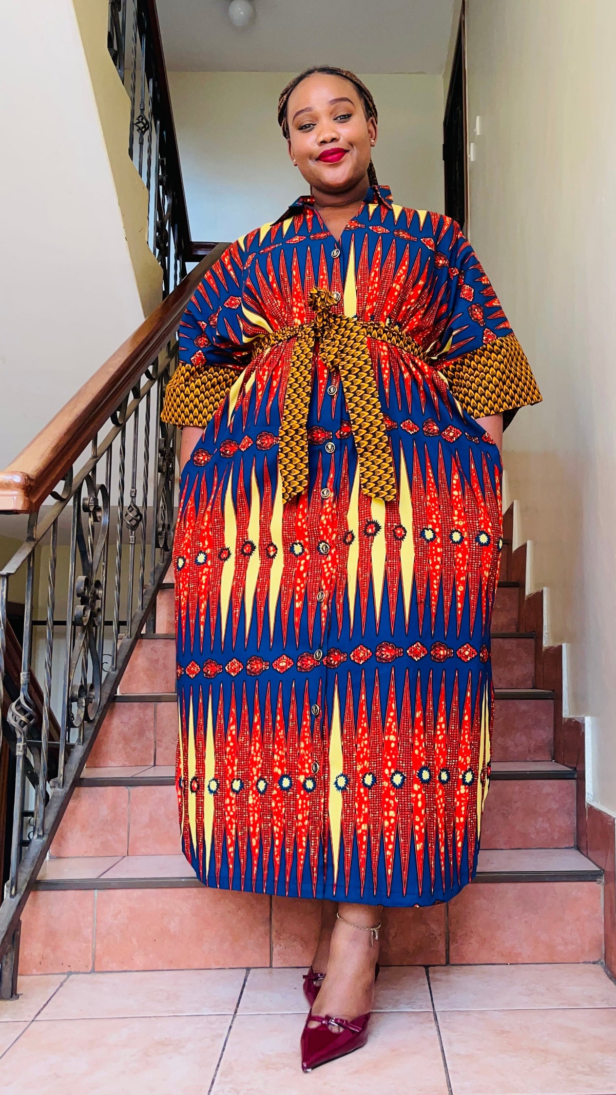 Achara - African mix batwing dress