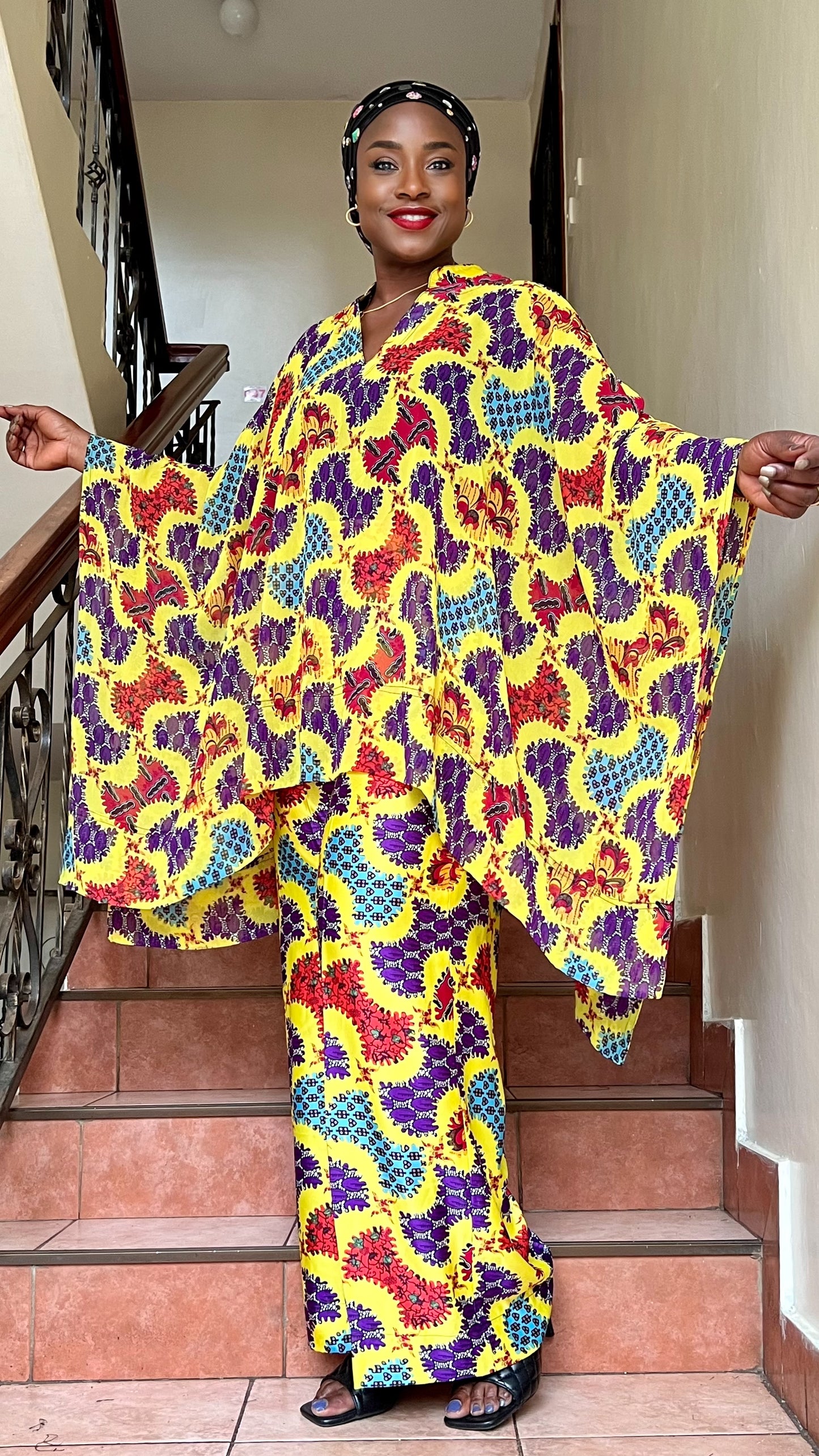 Sisi - Chiffon and Silk Pants Set