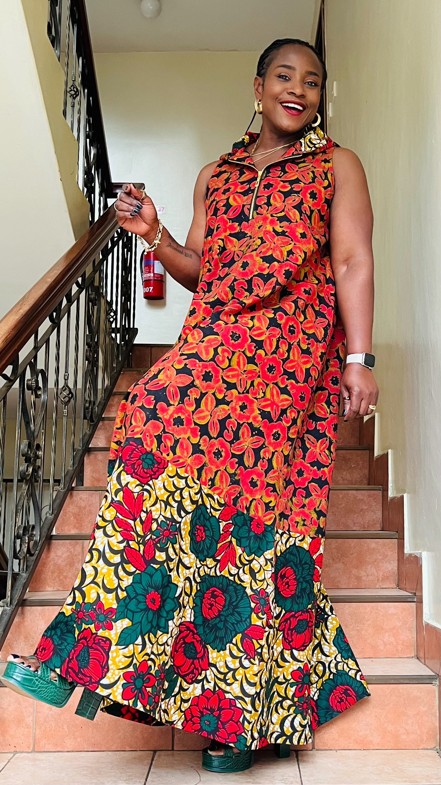 Oreke - African print and Batix mix dress