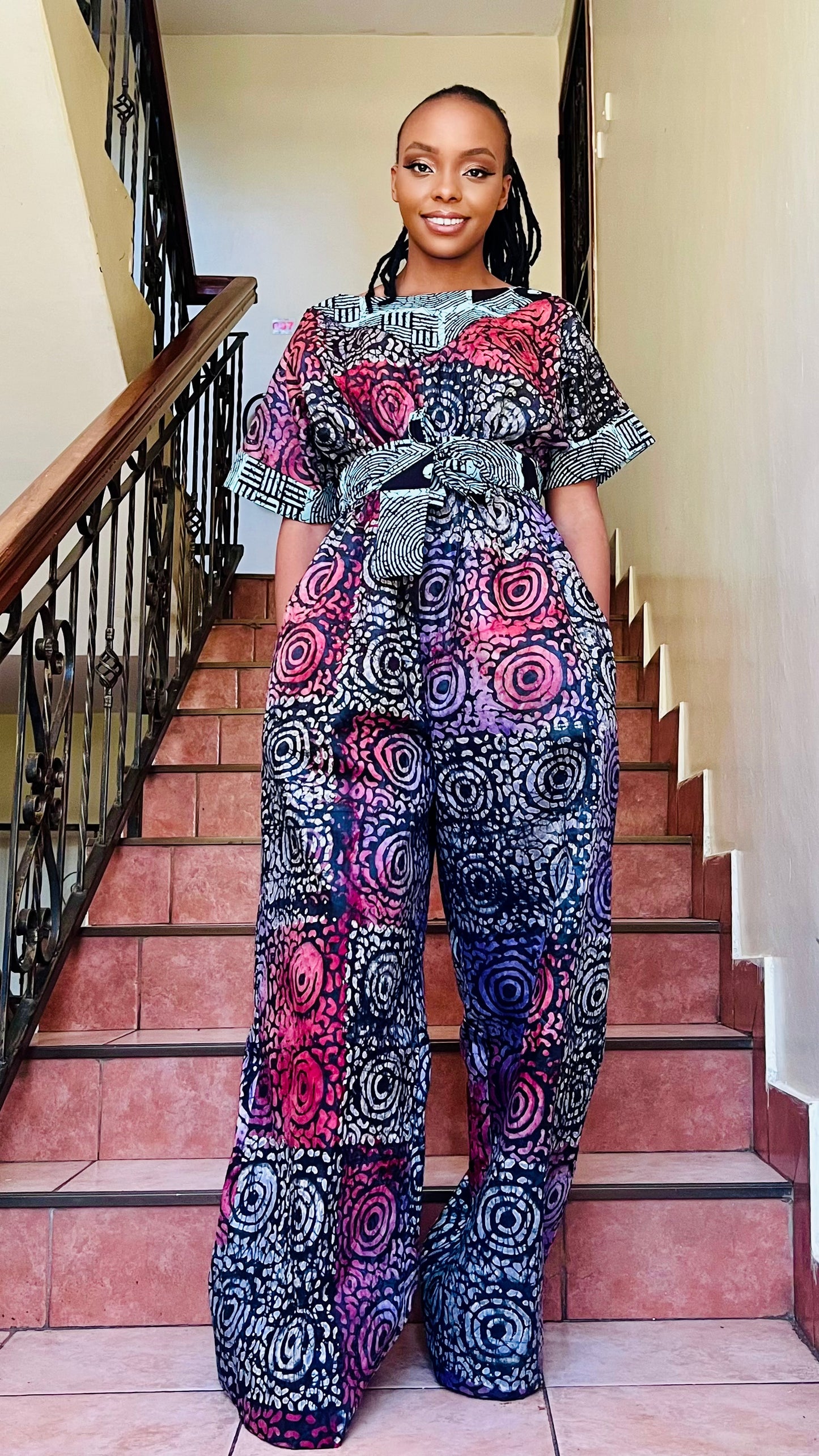 Kai - African print and Adiré mix Jumpsuit
