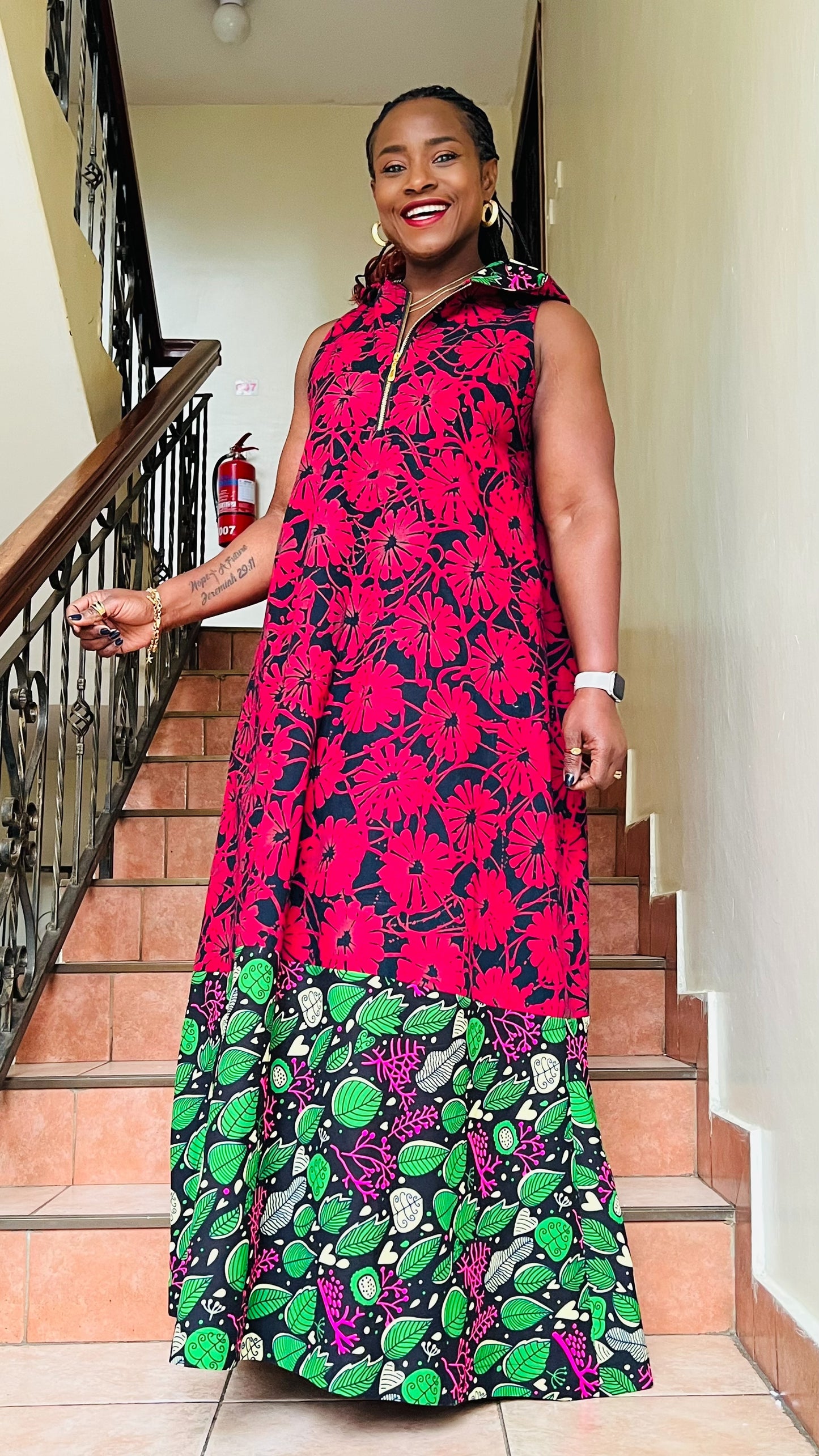 Oreke - African print and Batix mix dress