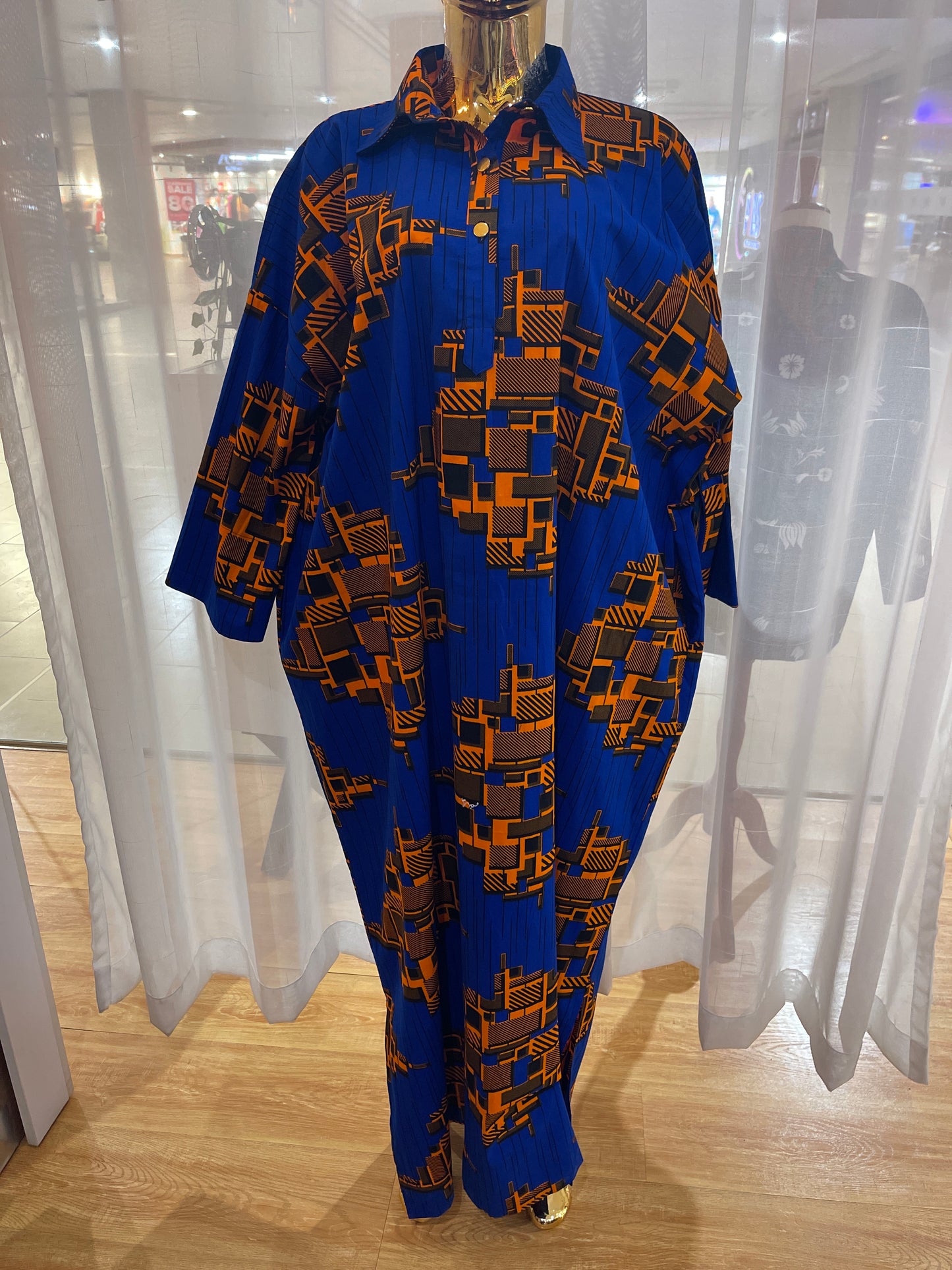 Rich Aunty - African print Shirt Dress