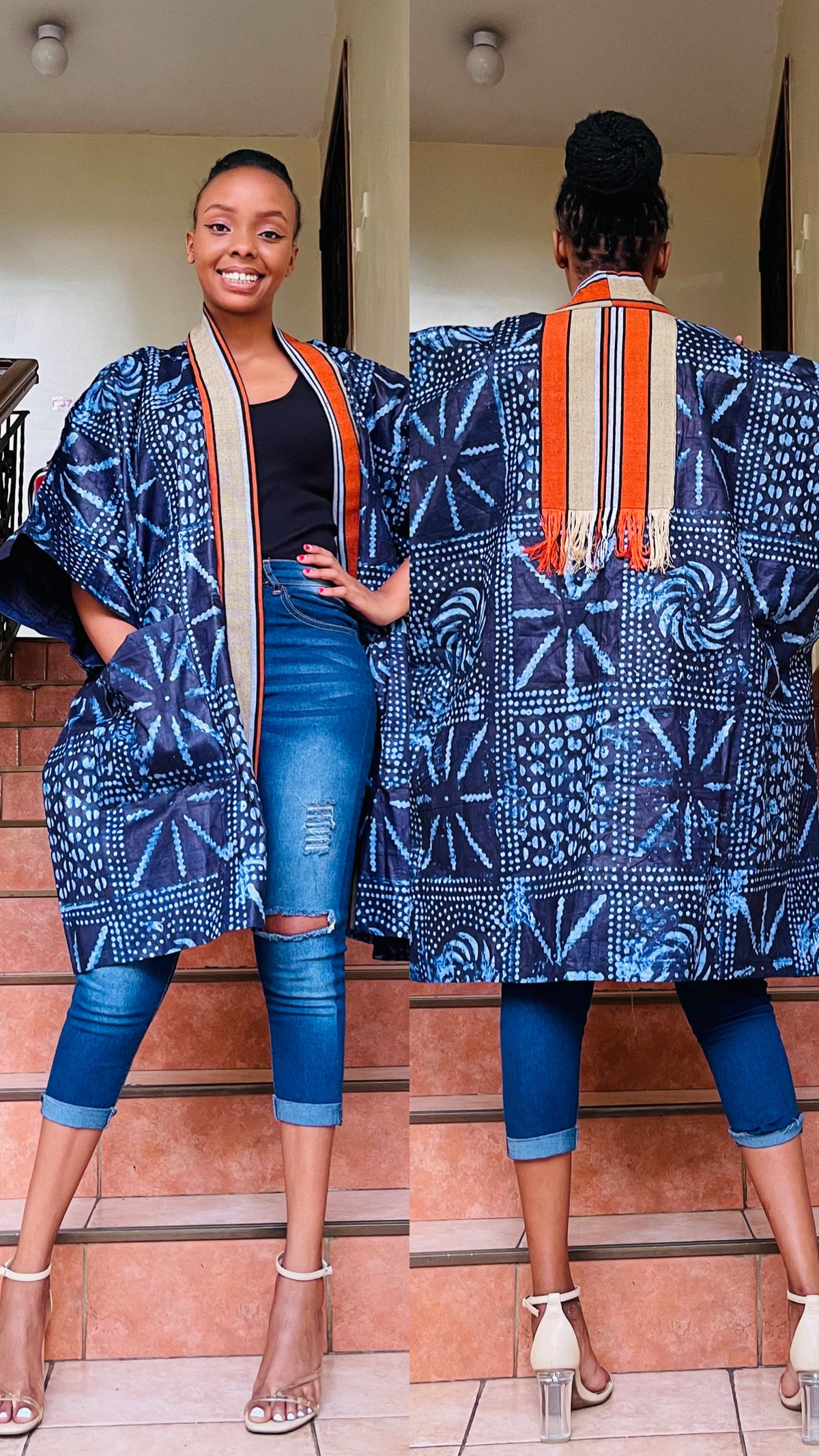 Jore - Adire and Aso-Oke mix kimono