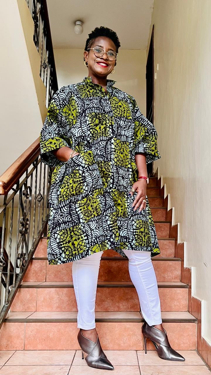 Bubu Shirt - African print Plain