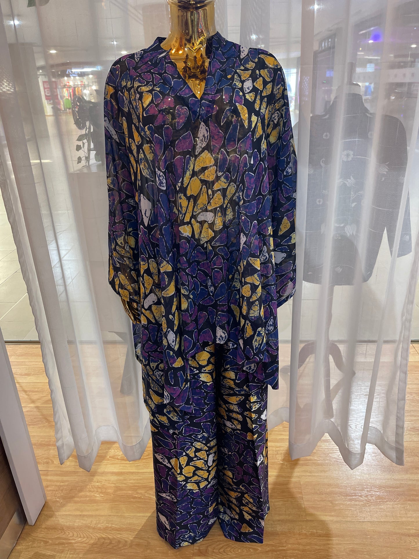 Sisi - Chiffon and Silk Pants Set