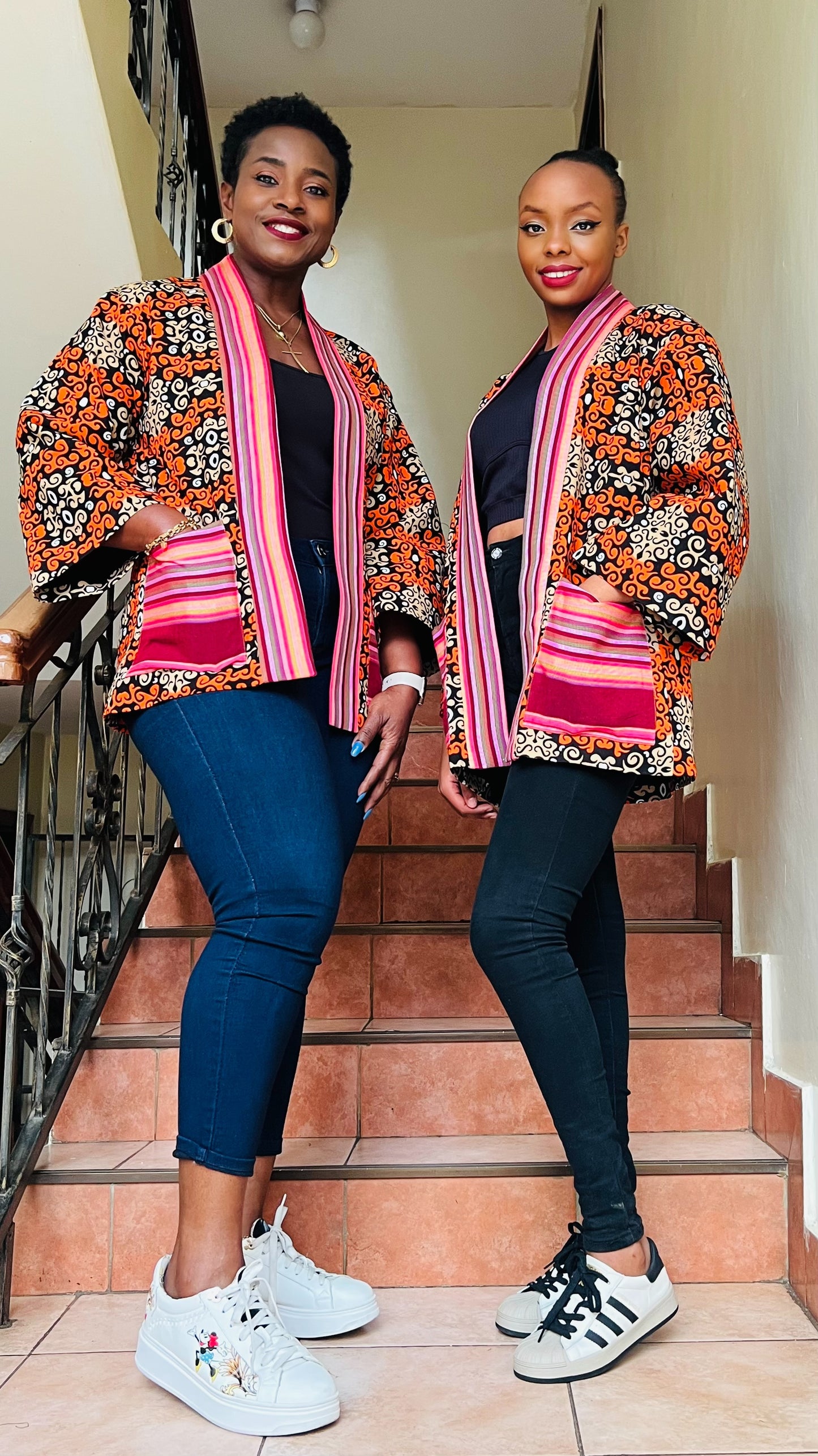 Koki - African print and kikoy mix kimono jacket