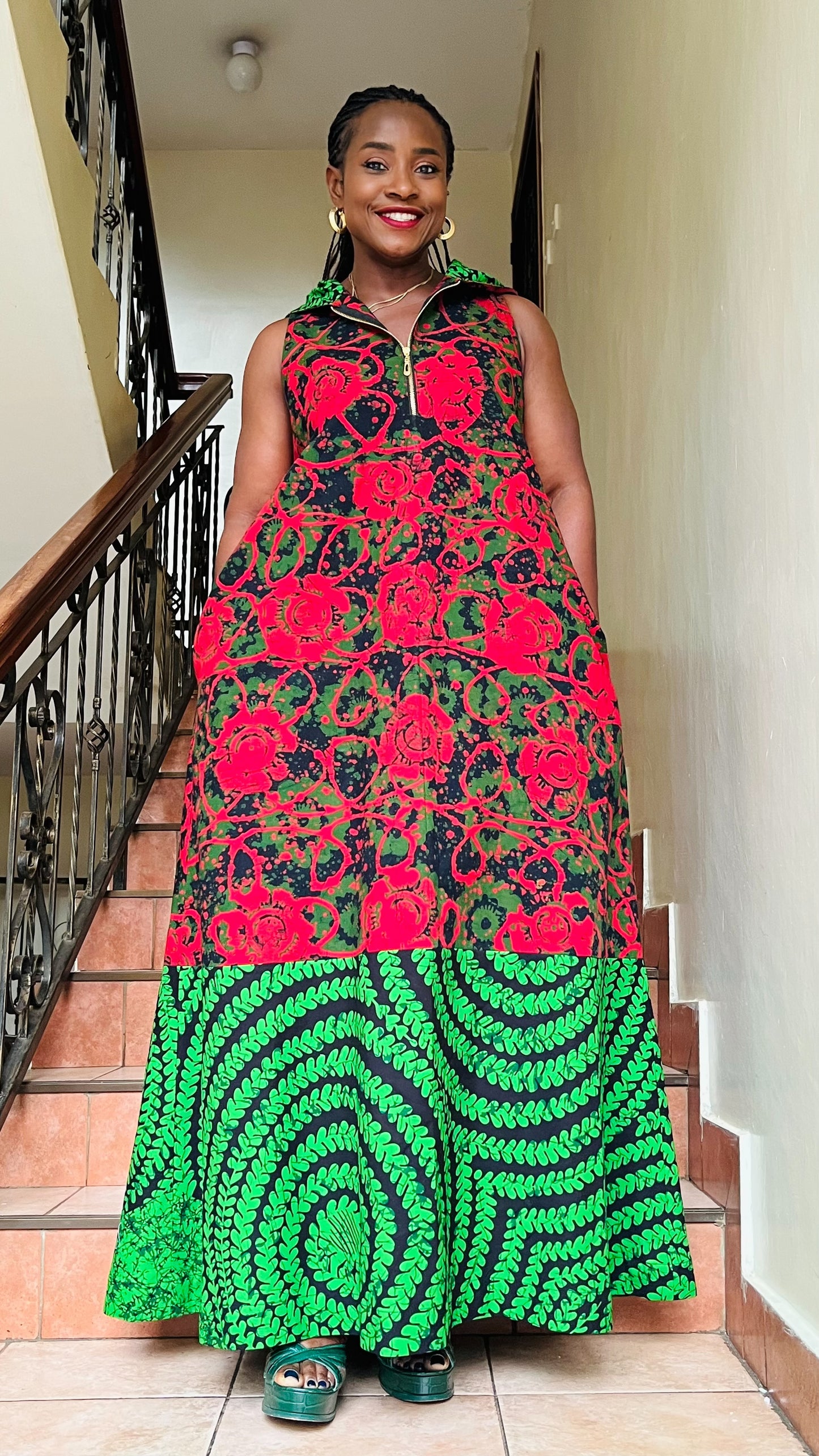 Oreke - African print and Batix mix dress