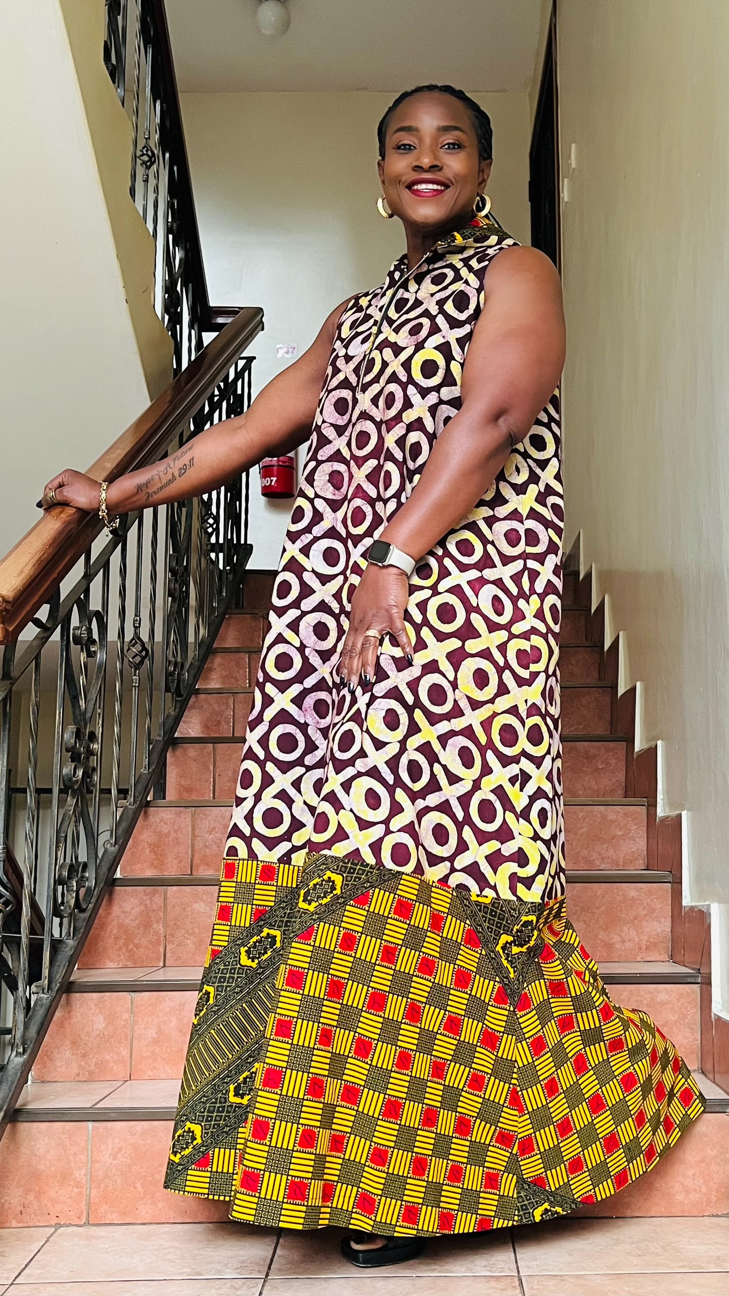 Oreke - African print and Batix mix dress