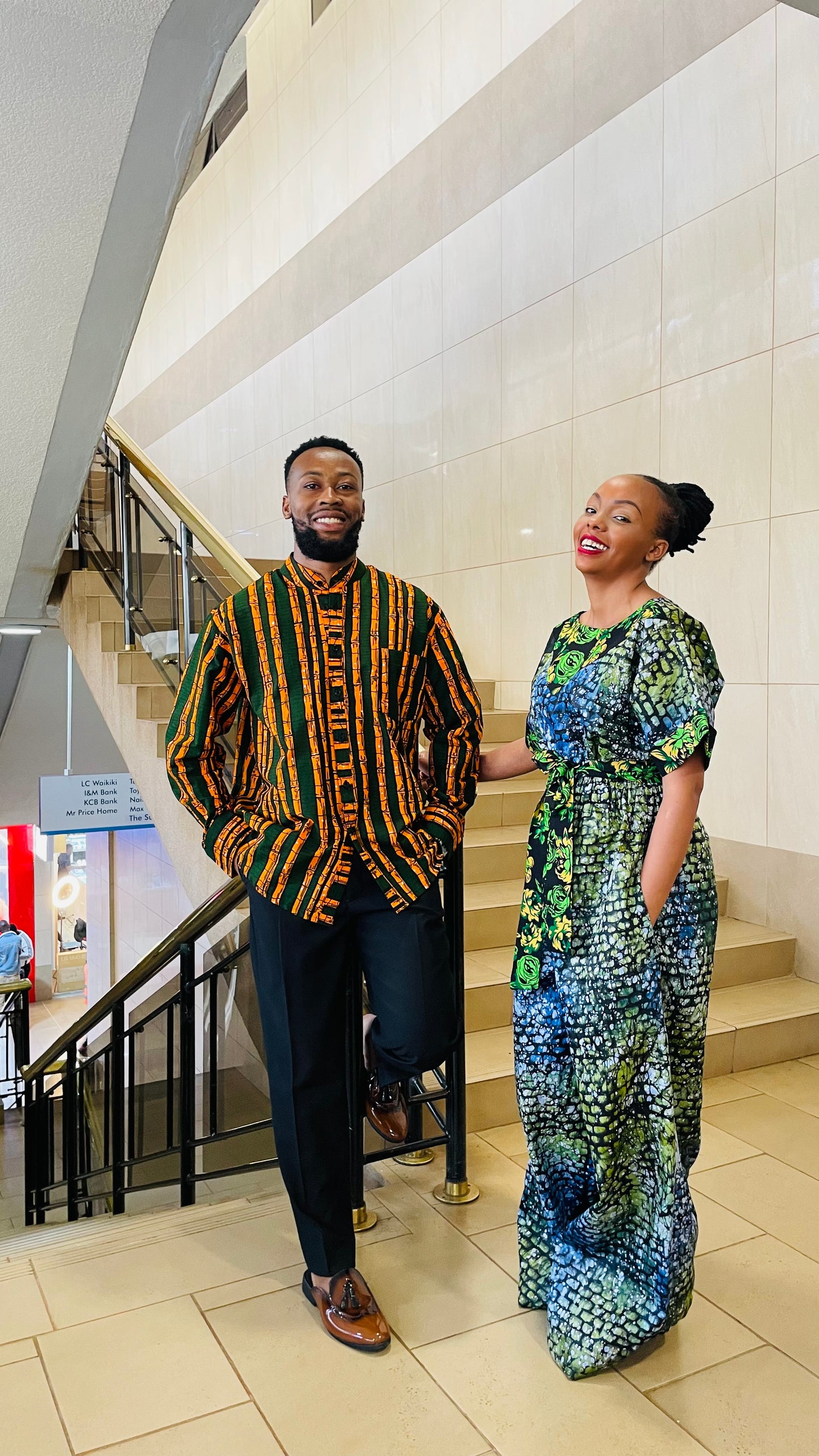 Khalil - African Print Mandarin Neck Shirt