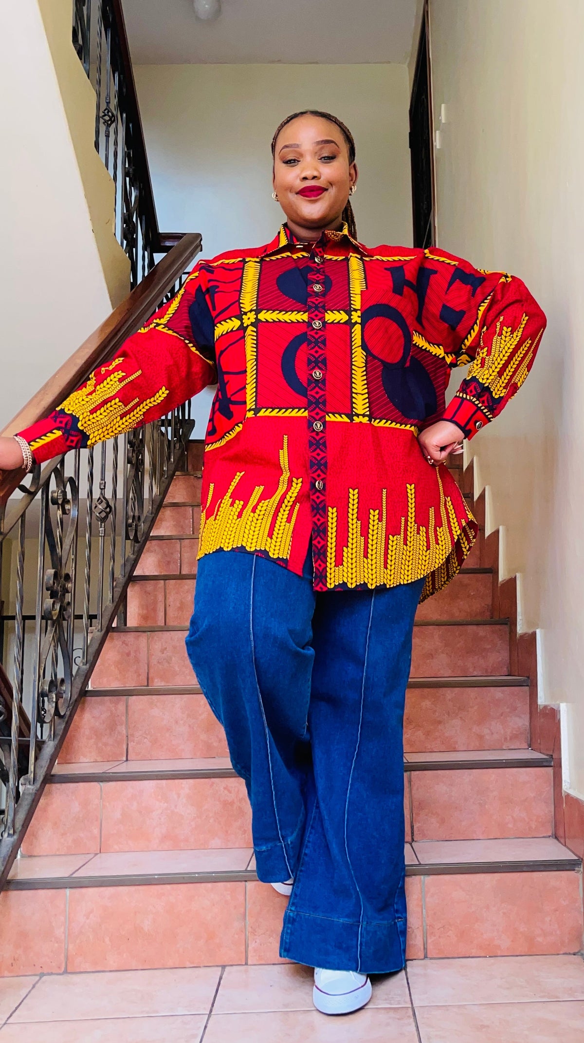 Bhati- African print oversized shirt