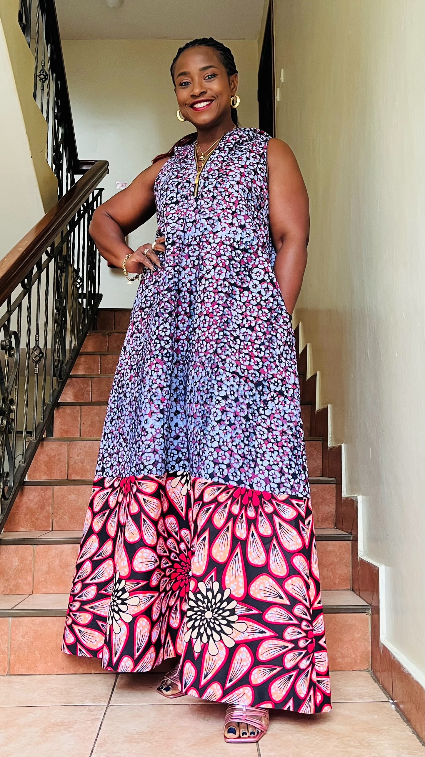 Oreke - African print and Batix mix dress
