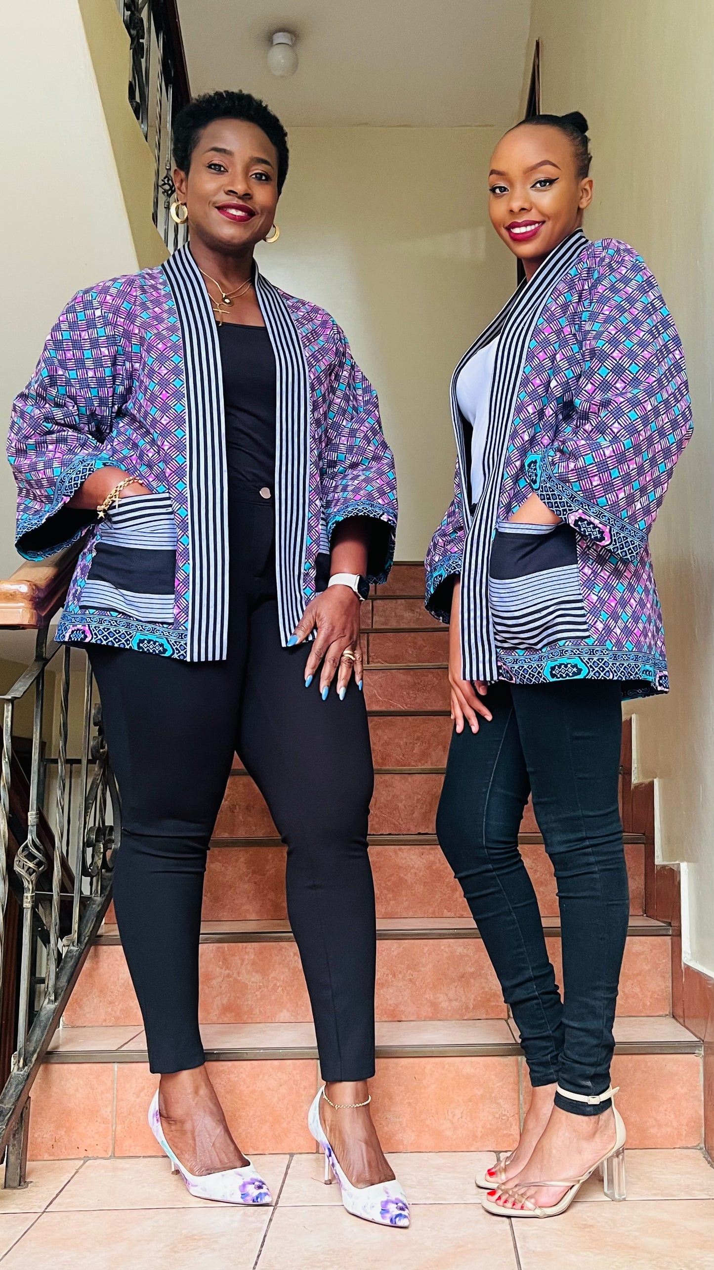 Koki - African print and kikoy mix kimono jacket