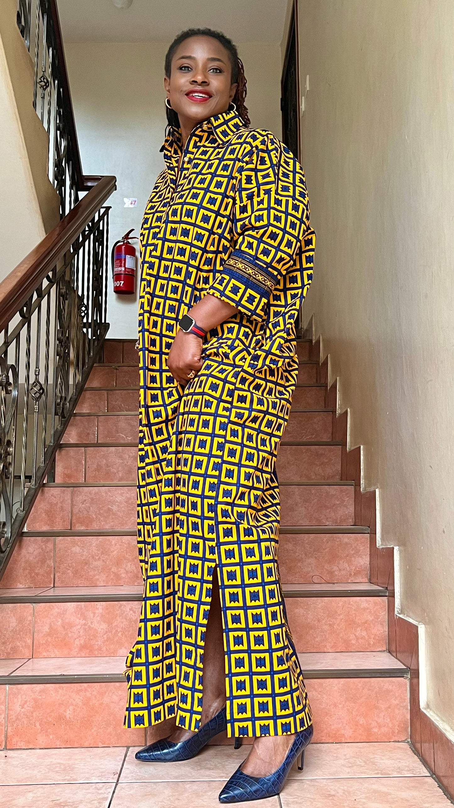 Rich Aunty - African print Shirt Dress