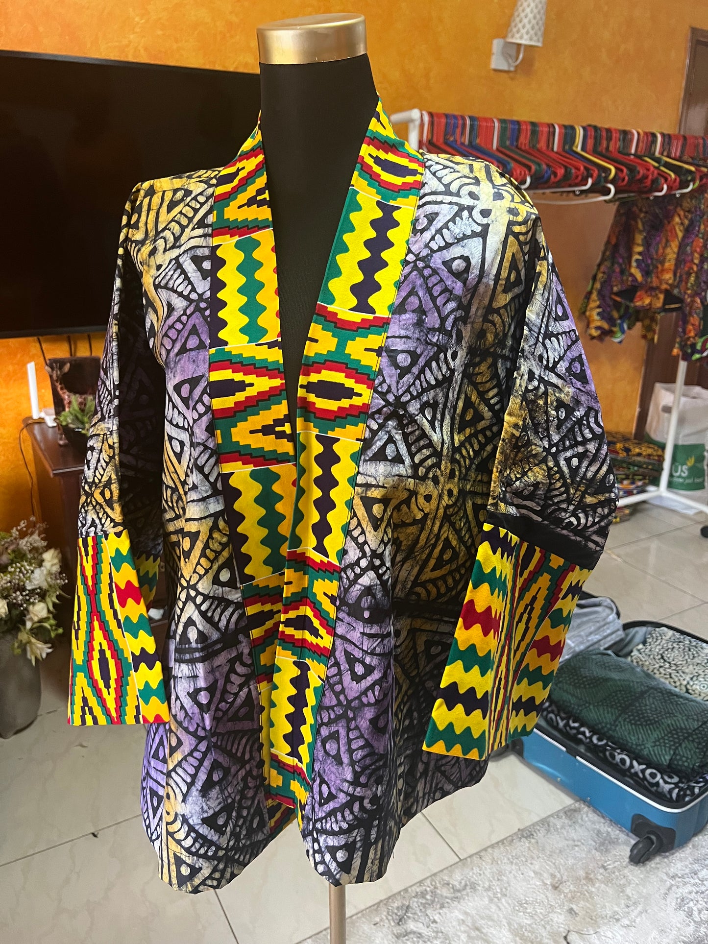 Ki-jacket - African print and Adiré palazzo set