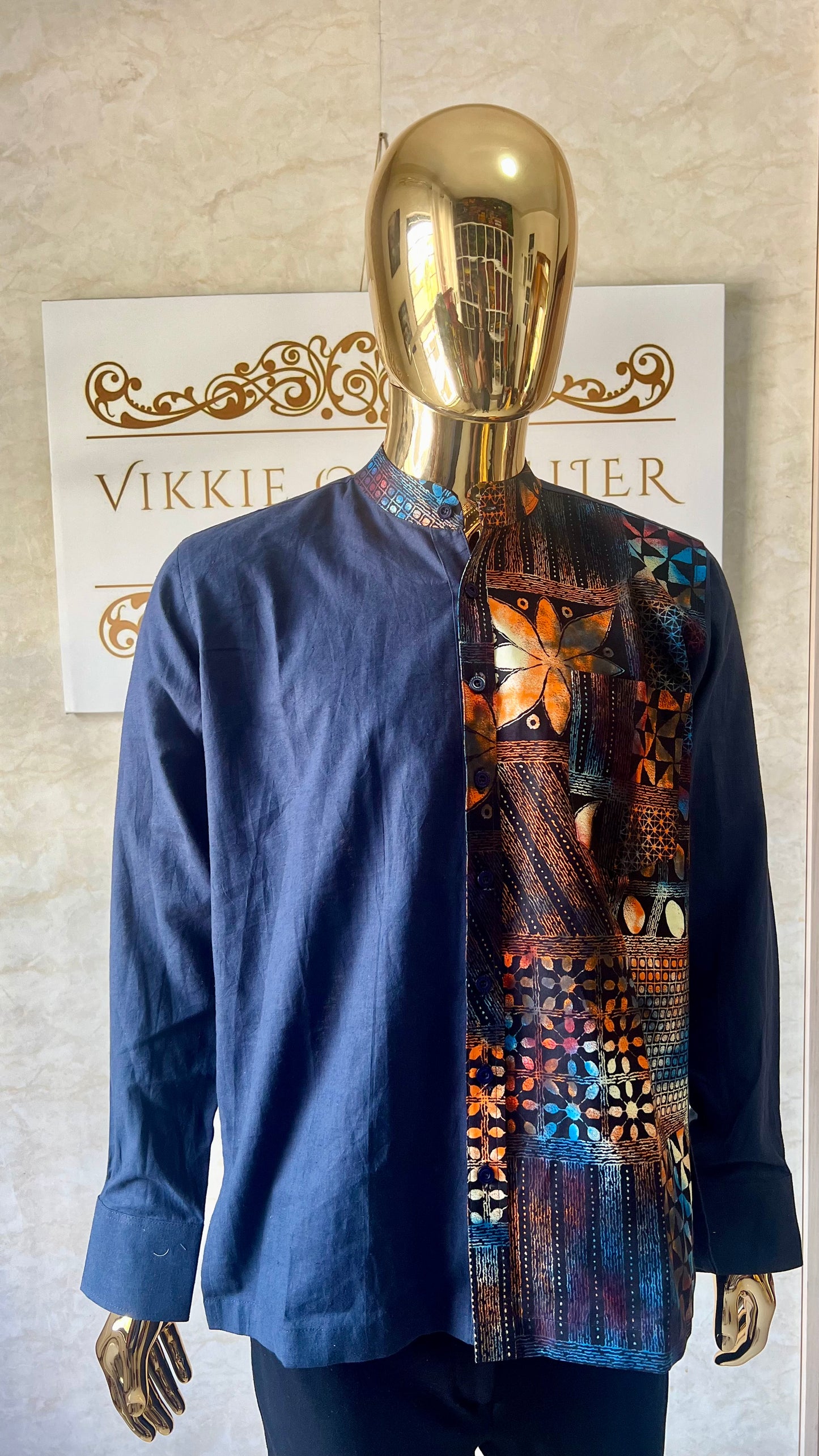 Dilli - Linen and African print shirt