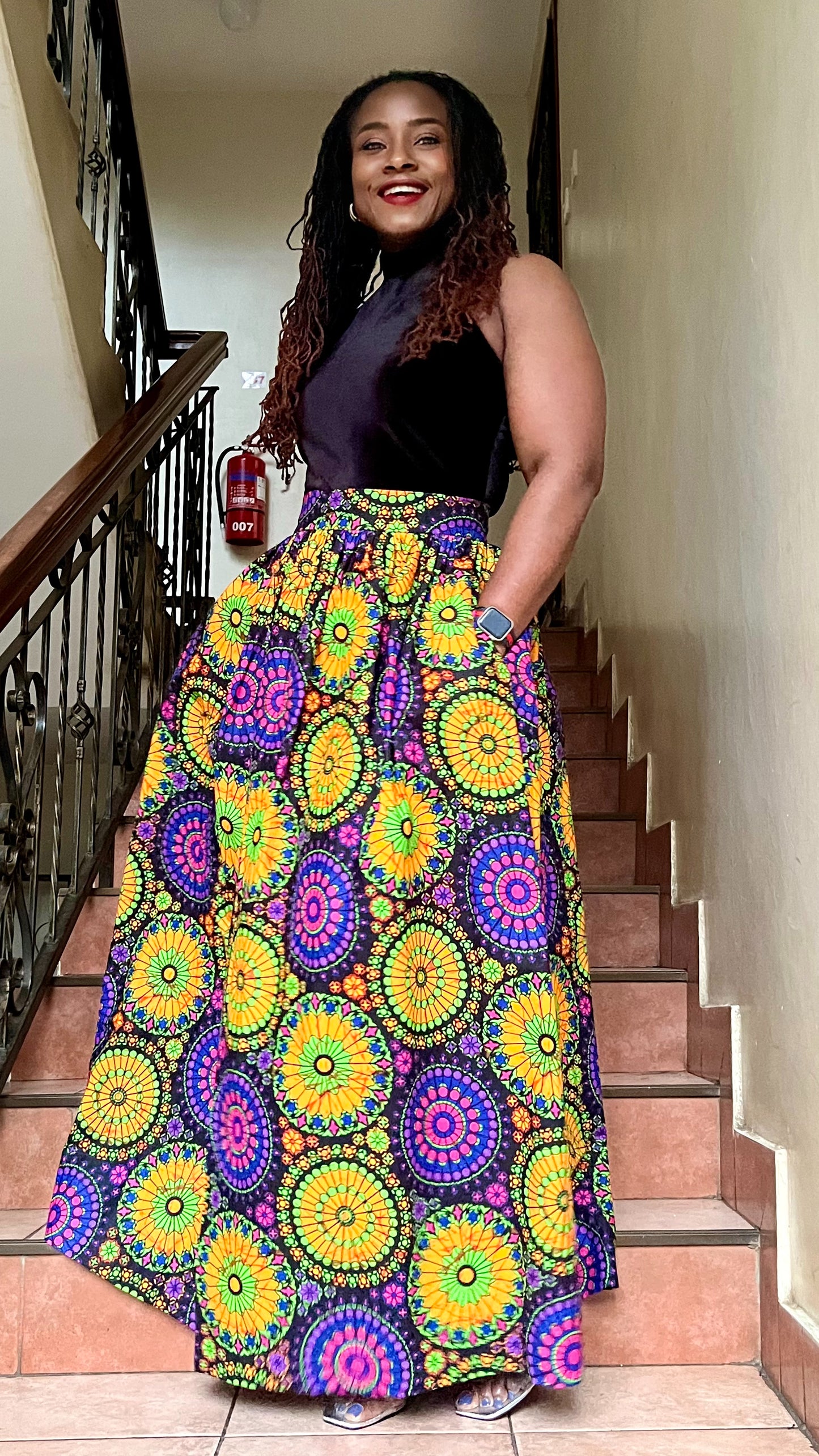 Lola - African print Gathered Skirt