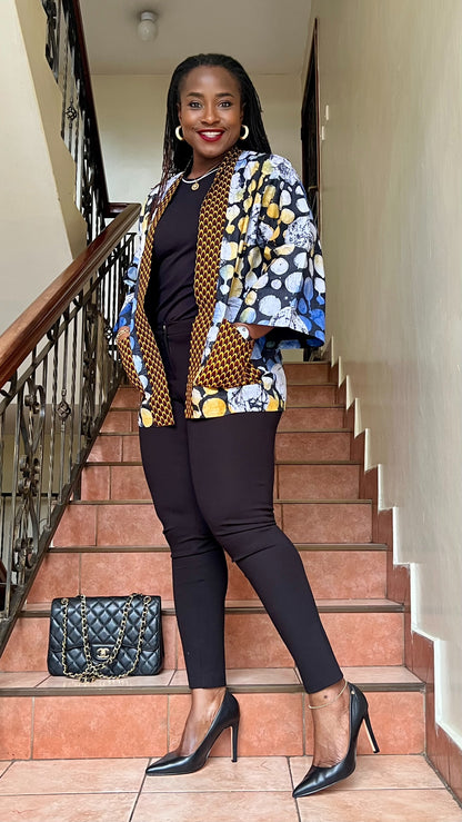 Kosi - African print and Adiré mix Kimono Jacket