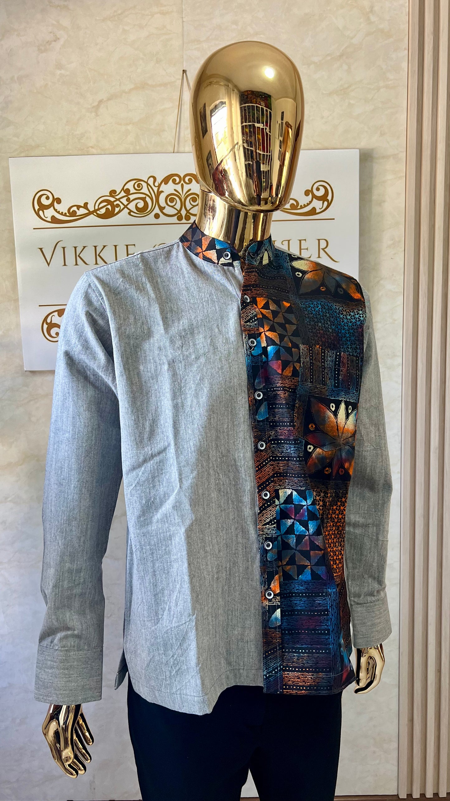 Dilli - Linen and African print shirt