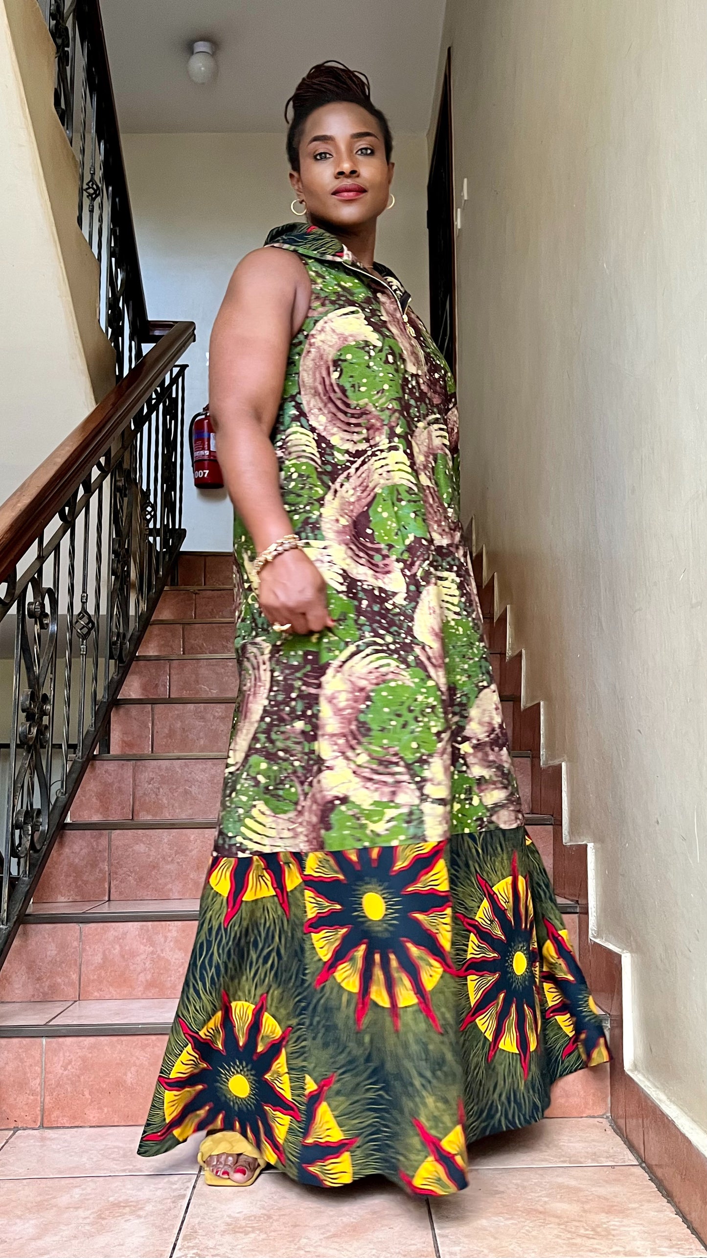 Oreke - African print and Batix mix dress