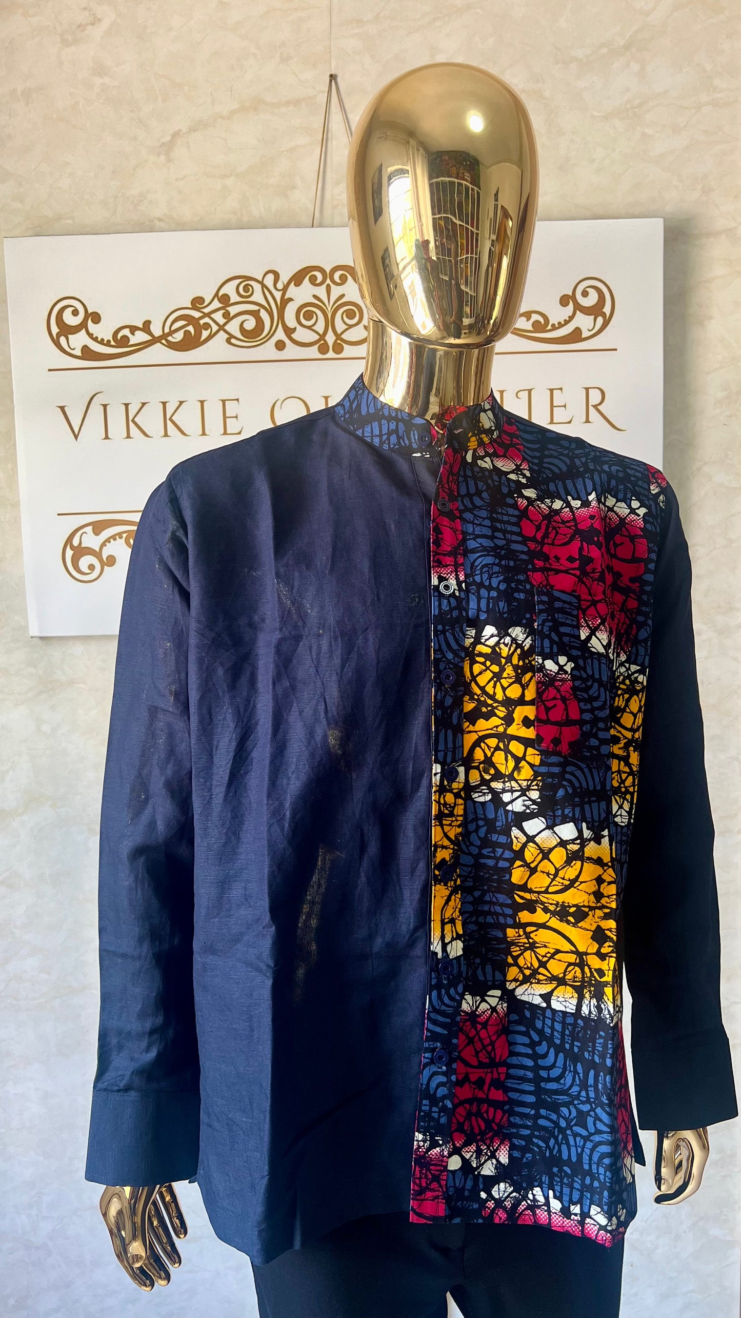 Dilli - Linen and African print shirt