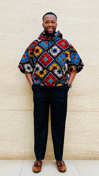 Buga Men's Hoodie- African print