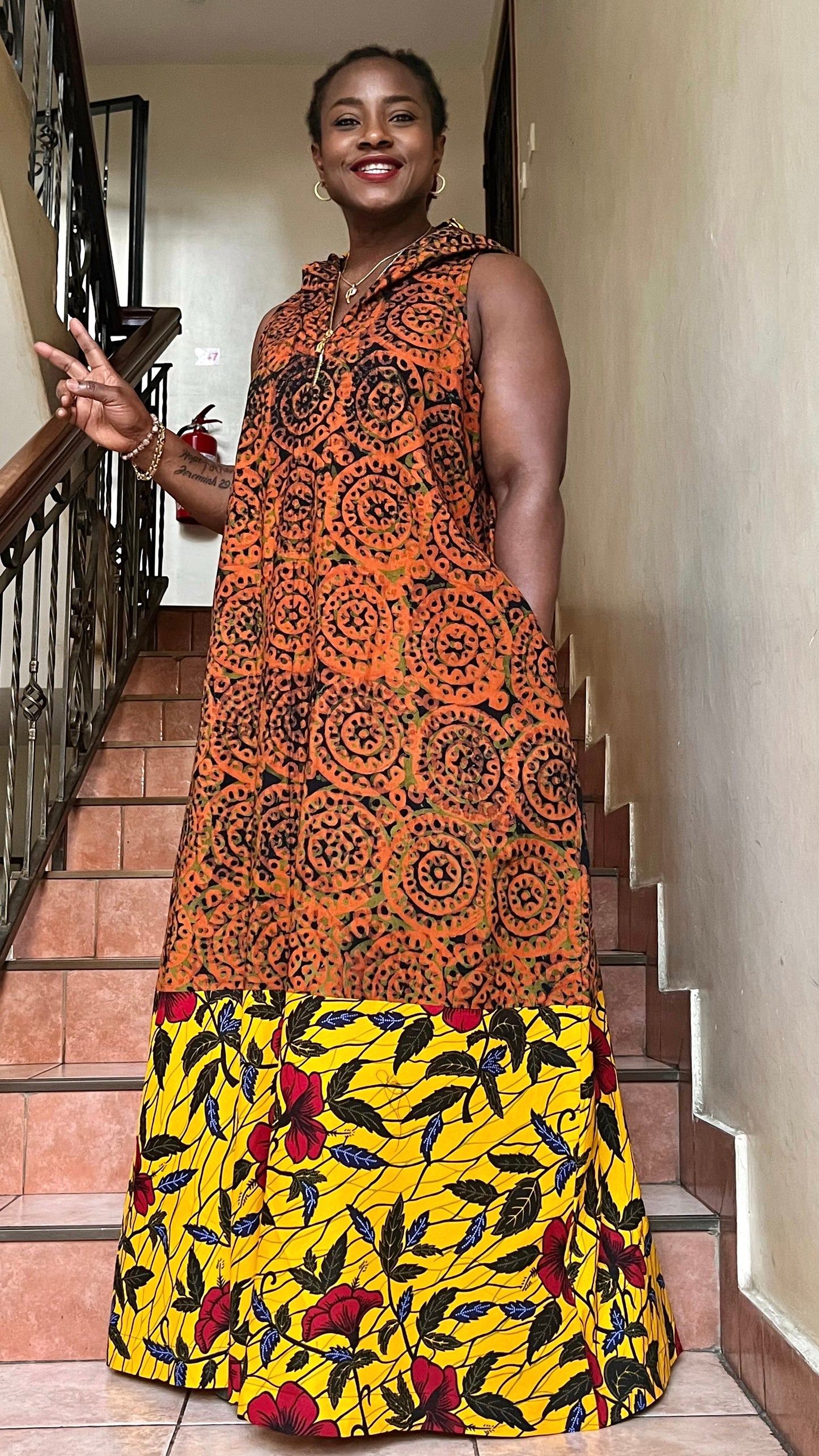 Oreke - African print and Batix mix dress