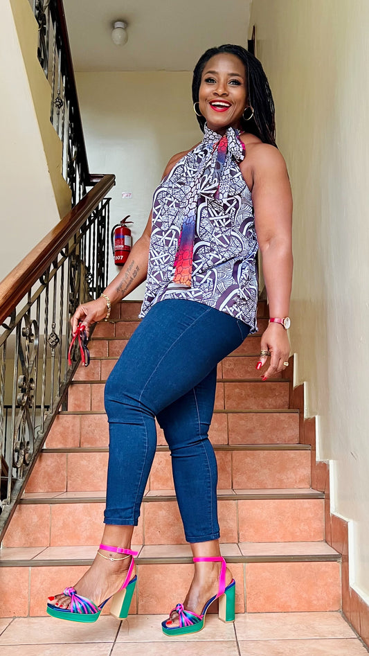 Belle - chiffon and silk top