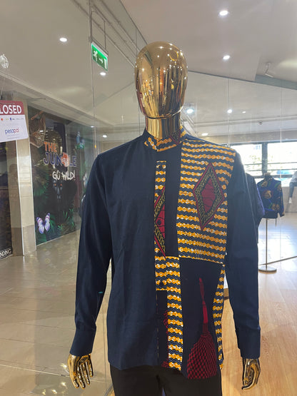 Dilli - Linen and African print shirt