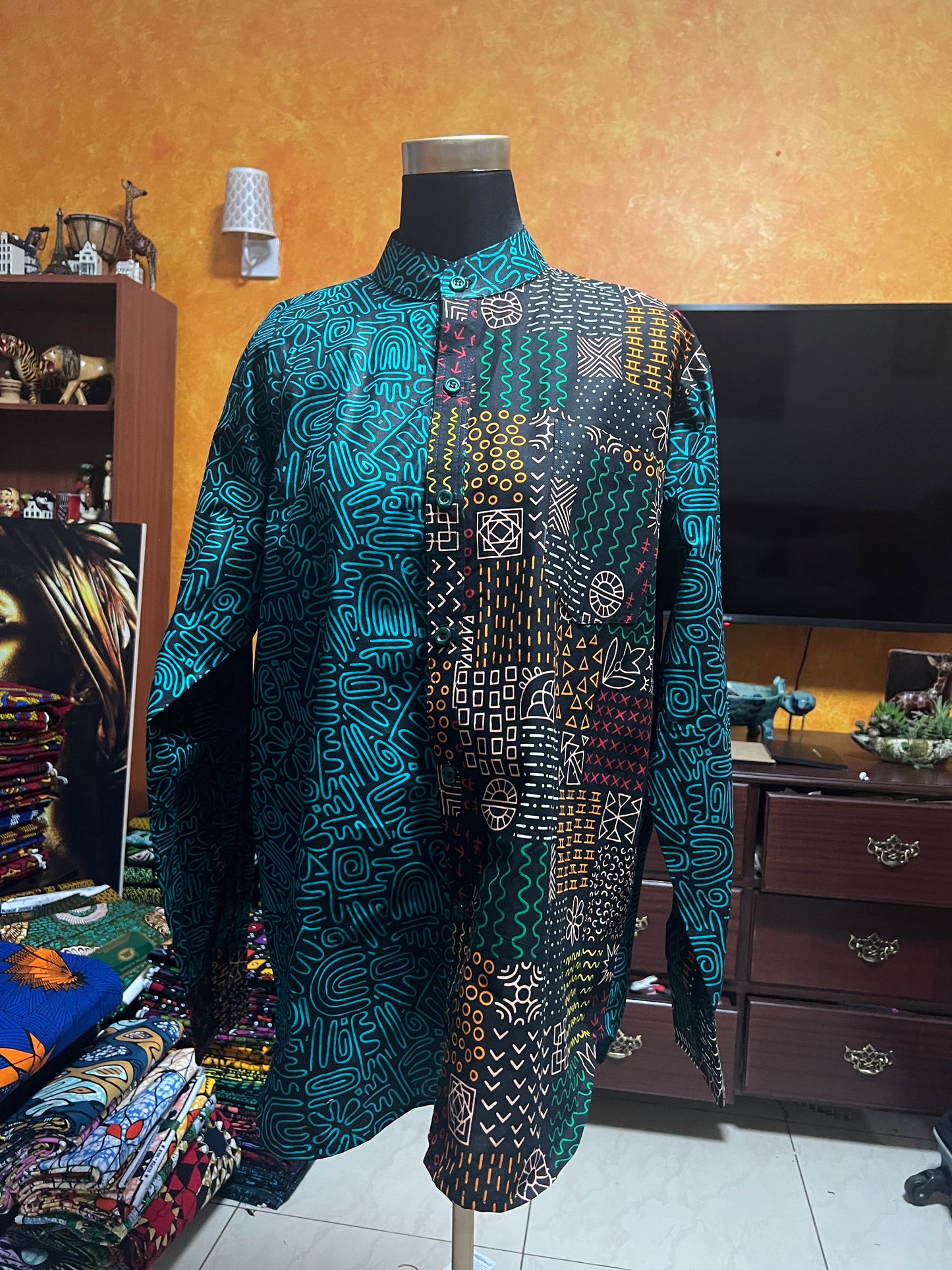 Jaiye - African print mix shirt