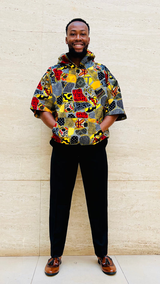 Buga Men's Hoodie- African print