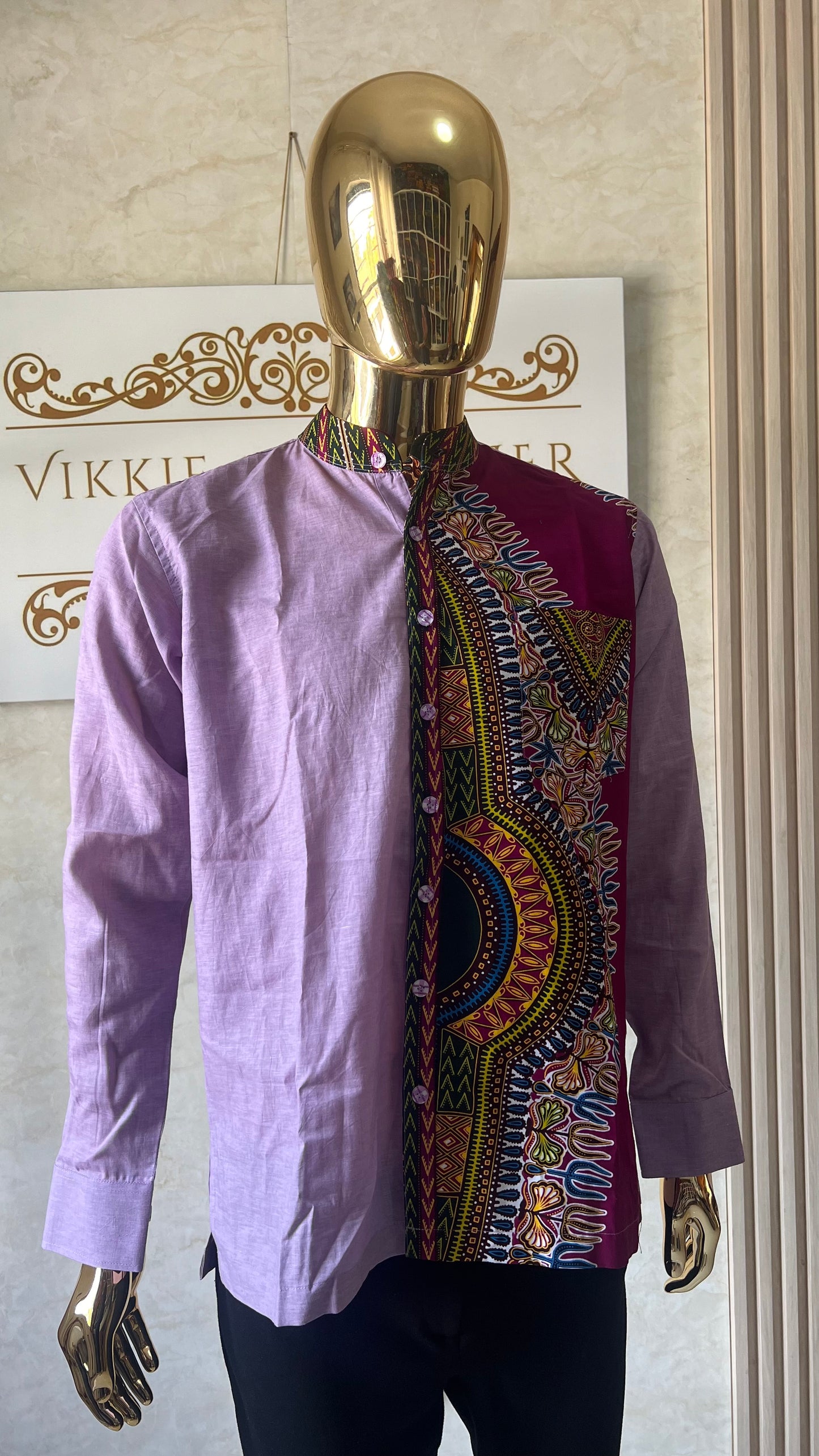 Dilli - Linen and African print shirt