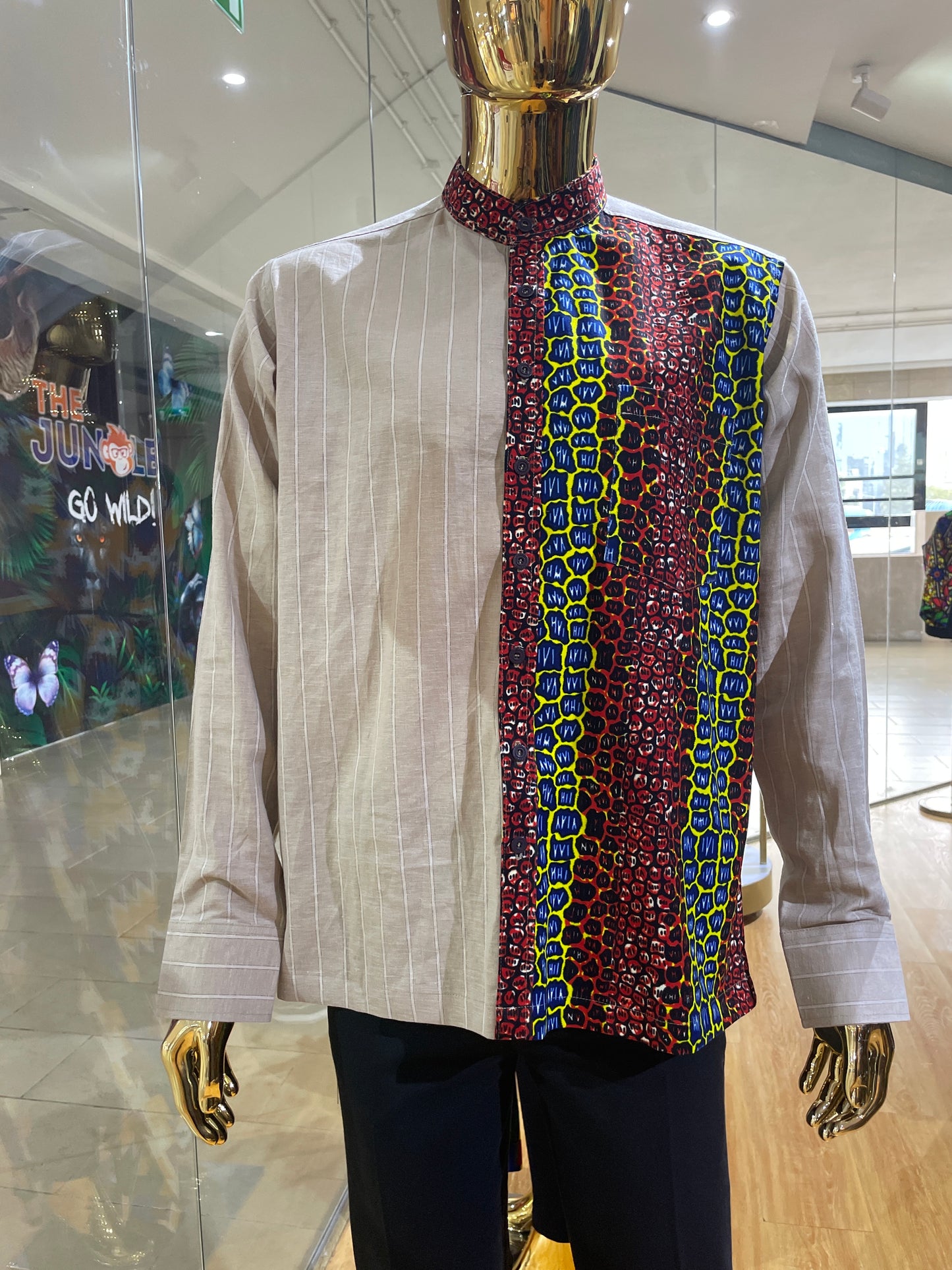 Dilli - Linen and African print shirt