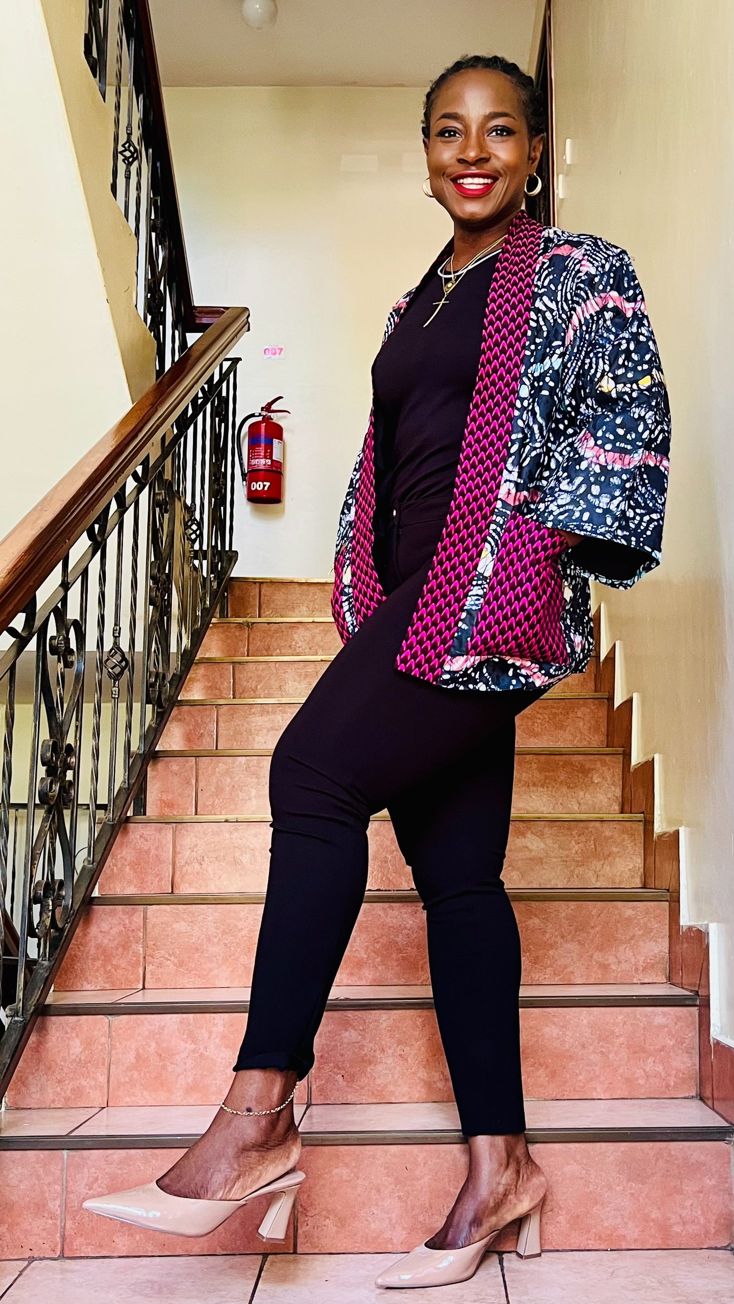 Kosi - African print and Adiré mix Kimono Jacket
