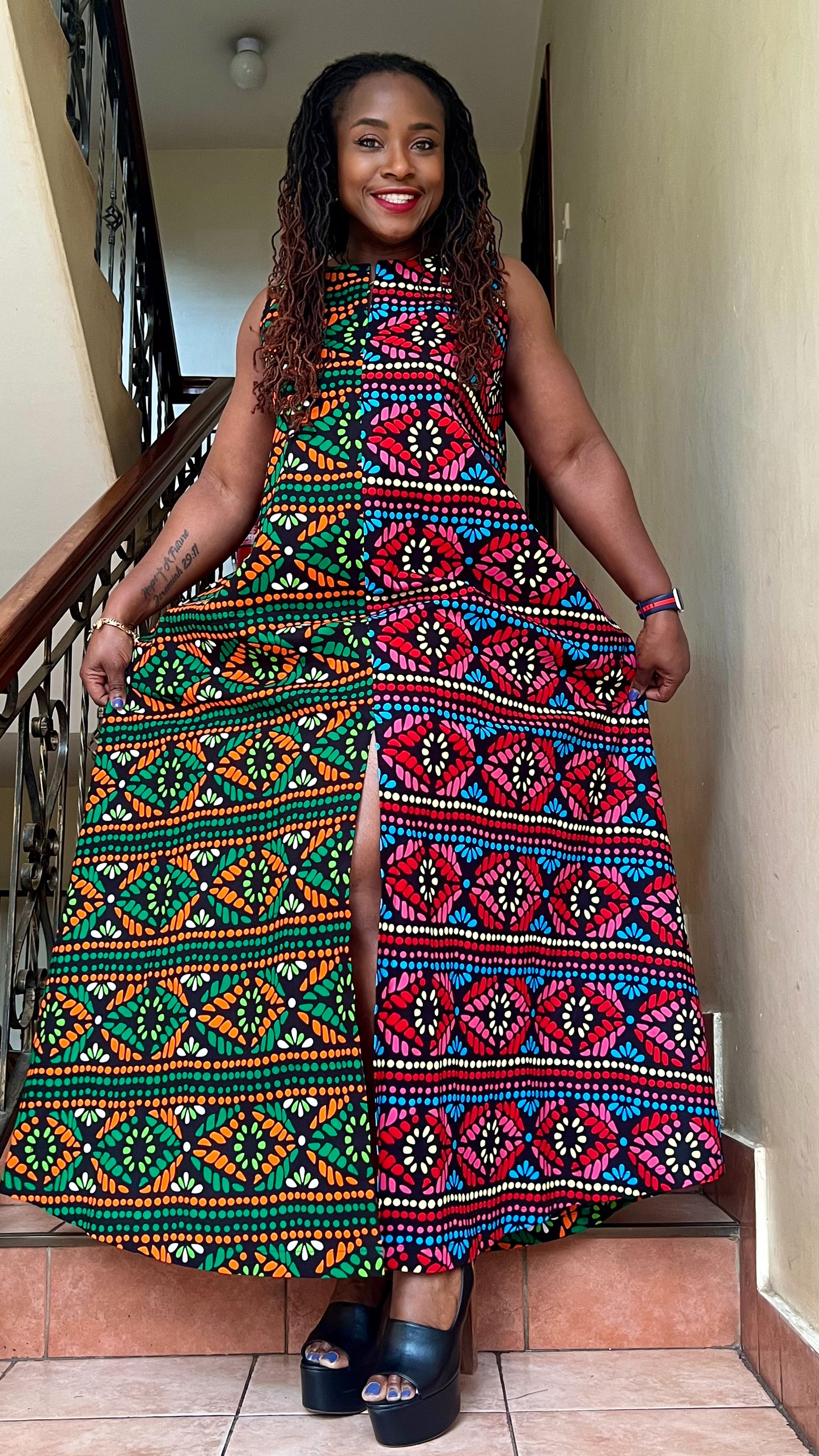 Split Combo - African Print Tent Dress