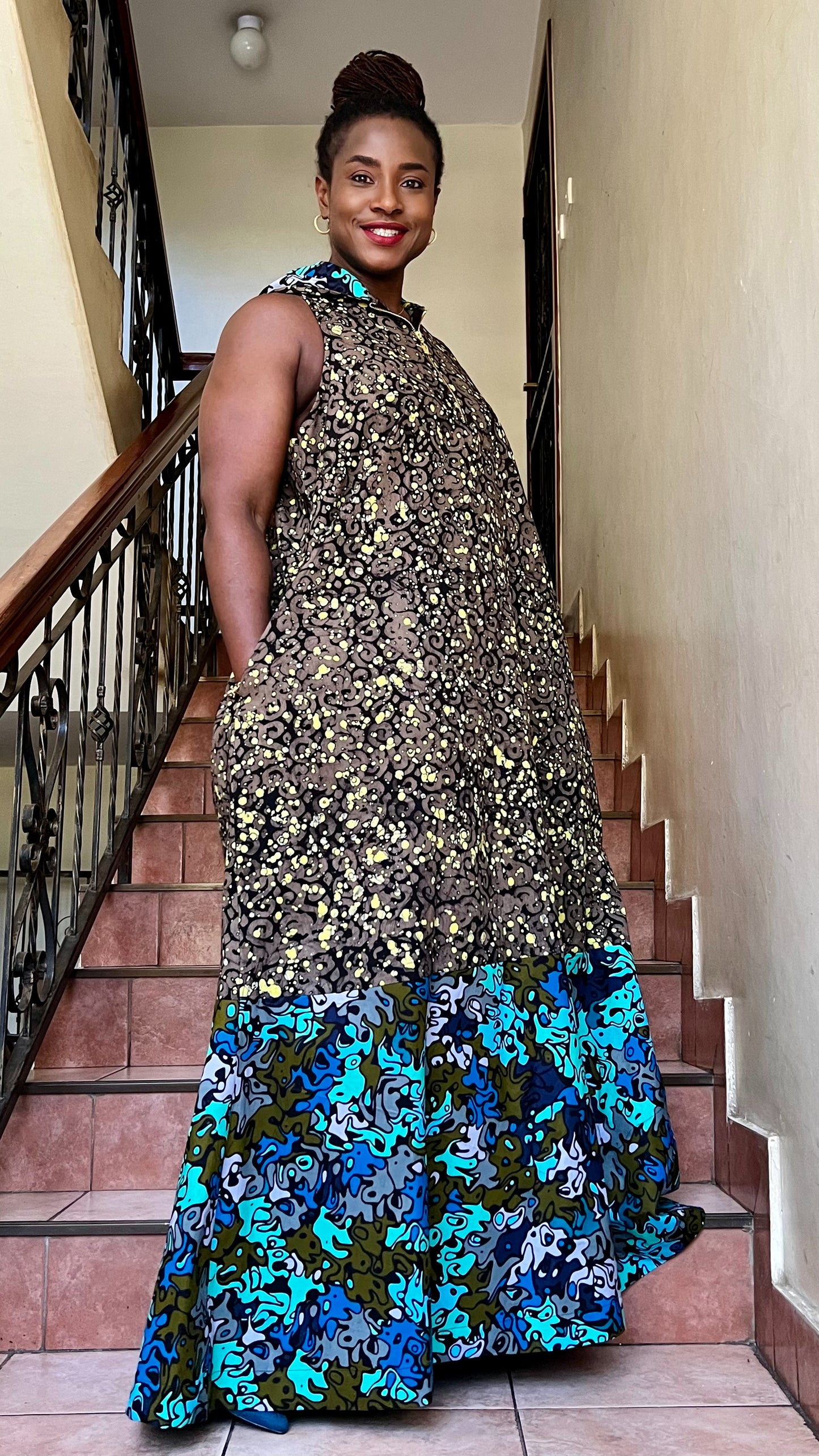 Oreke - African print and Batix mix dress