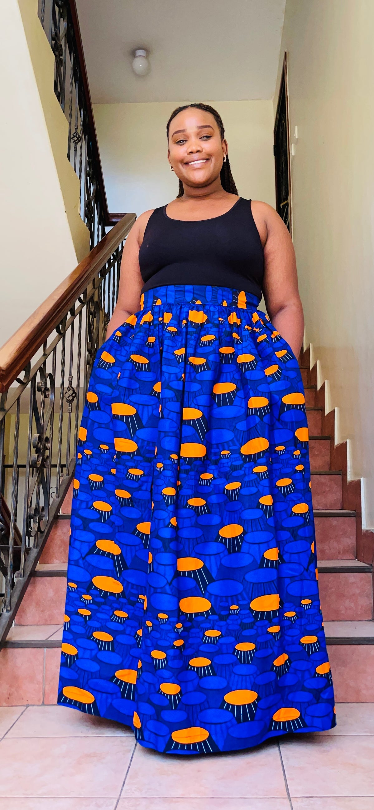 Lola - African print Gathered Skirt