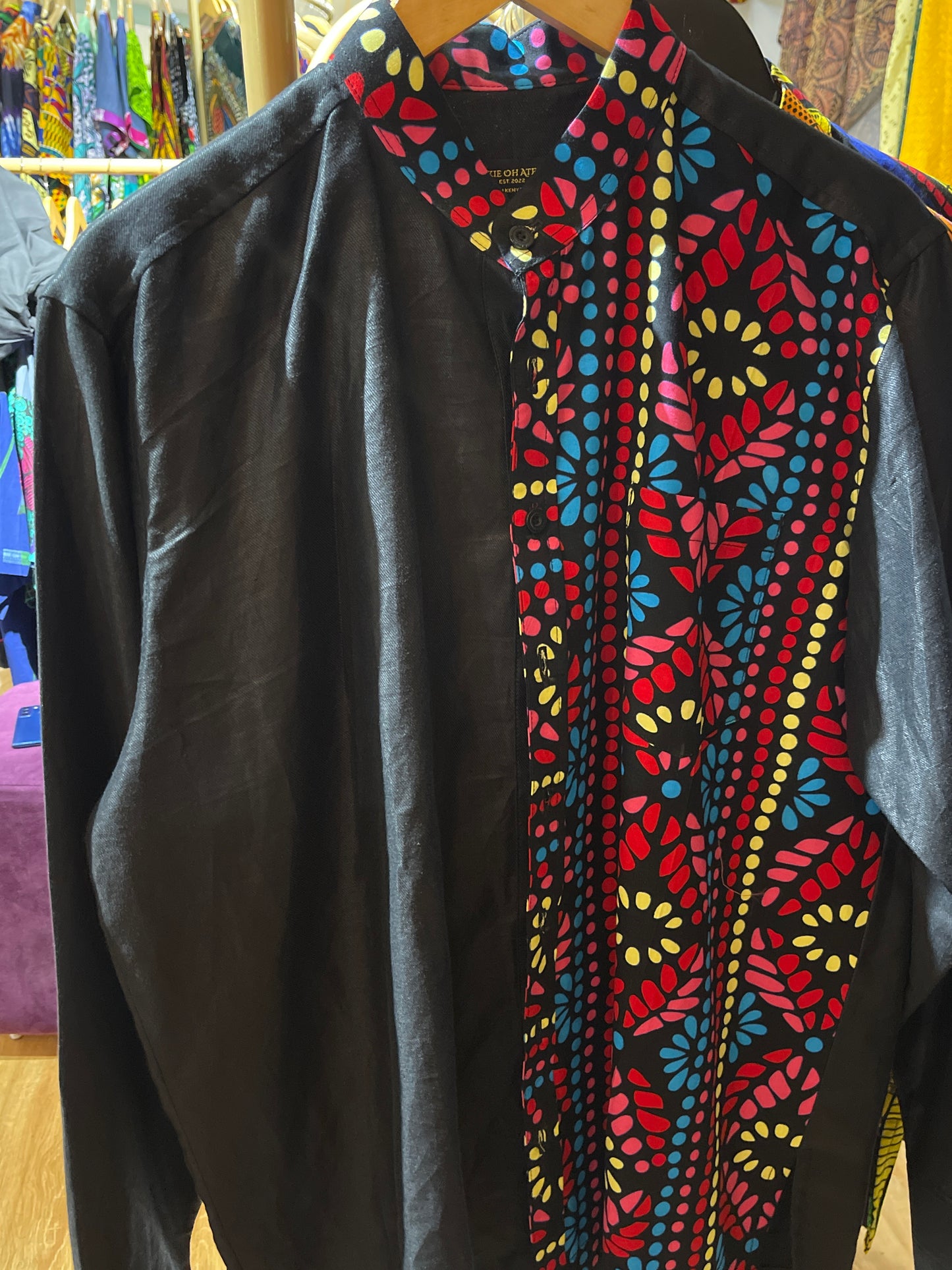 Dilli - Linen and African print shirt