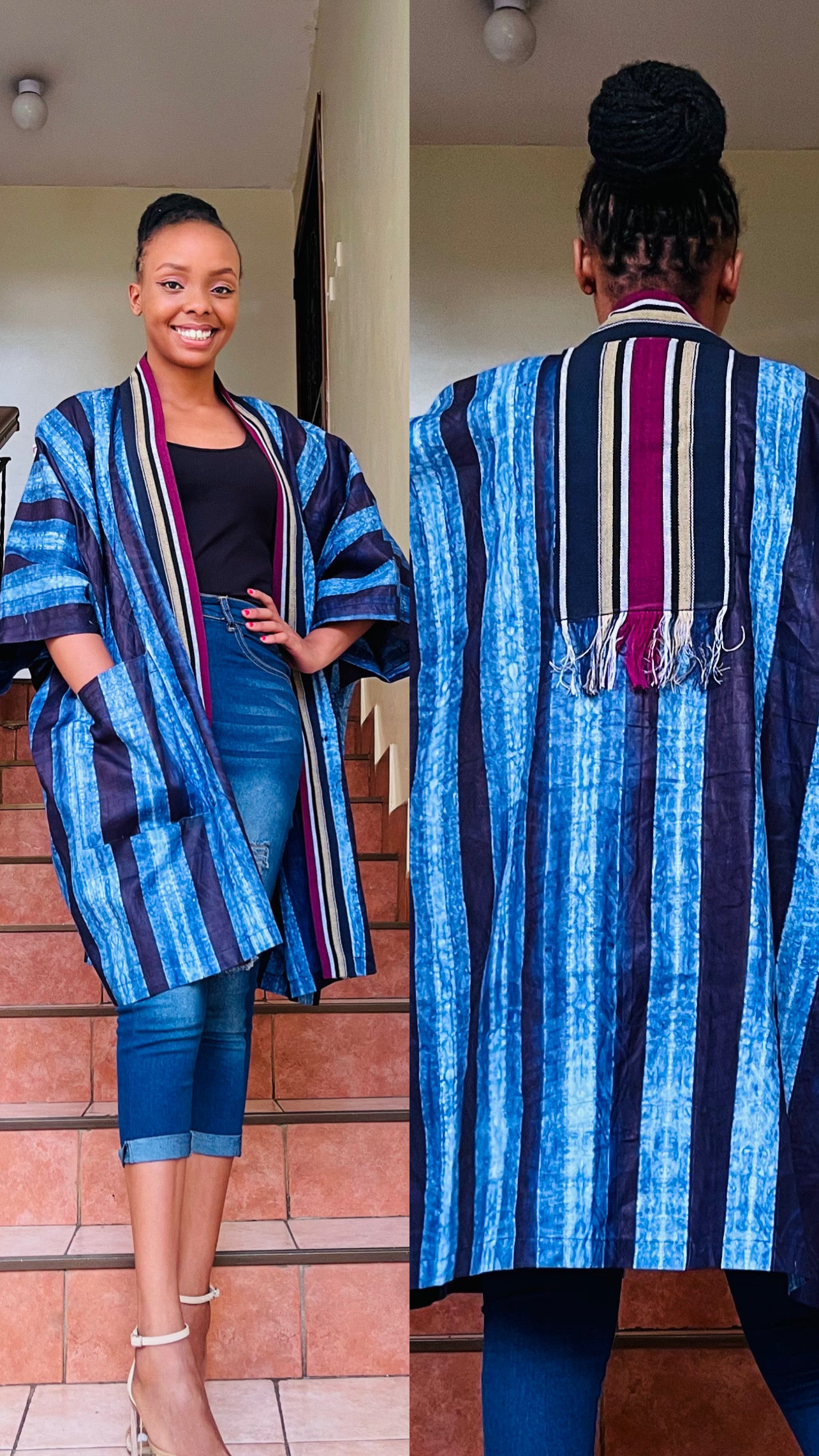 Jore - Adire and Aso-Oke mix kimono