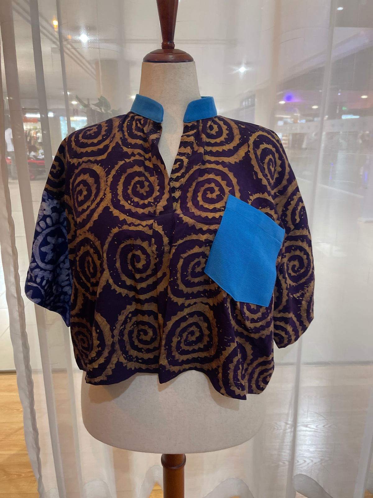Toli- Crepe batik and aso-ke mix crop top