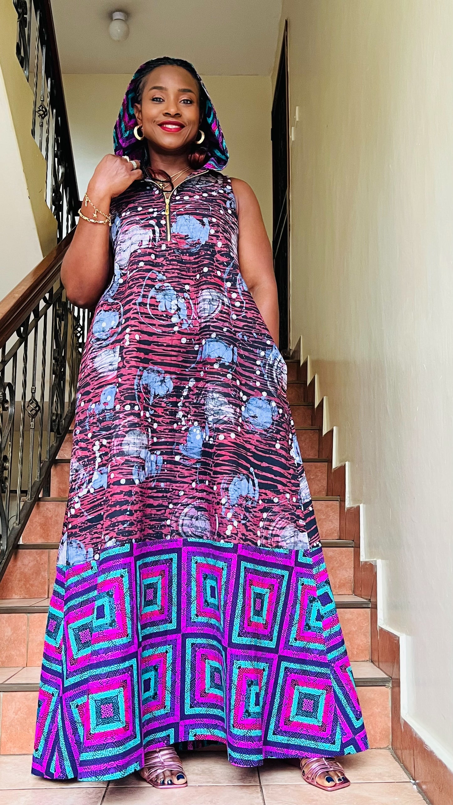Oreke - African print and Batix mix dress