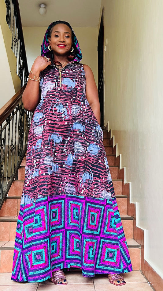 Oreke - African print and Batix mix dress