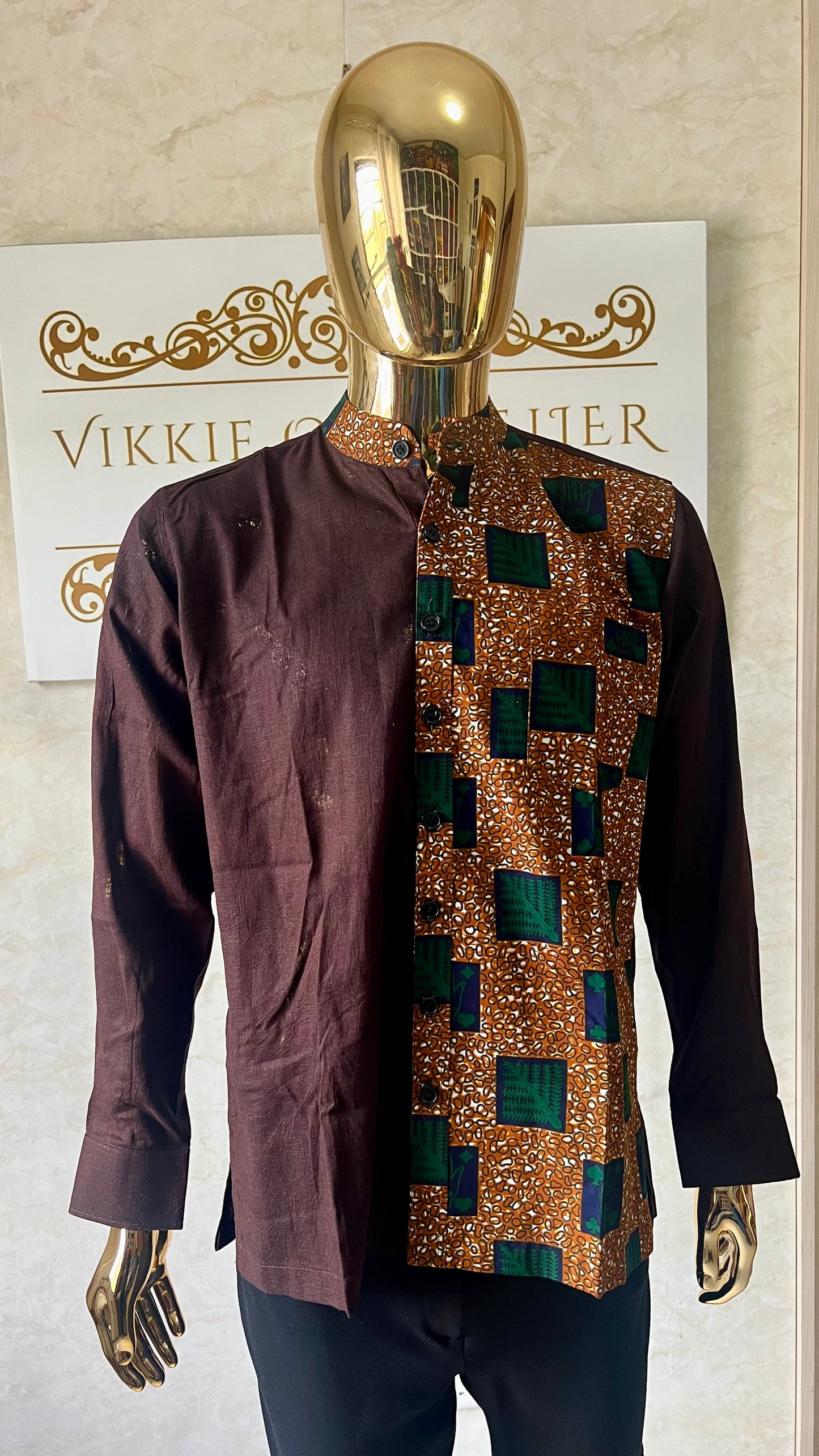 Dilli - Linen and African print shirt