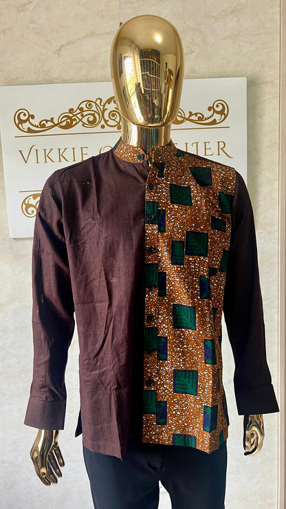 Dilli - Linen and African print shirt