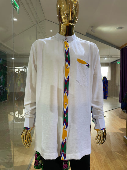 Dilli - Linen and African print shirt