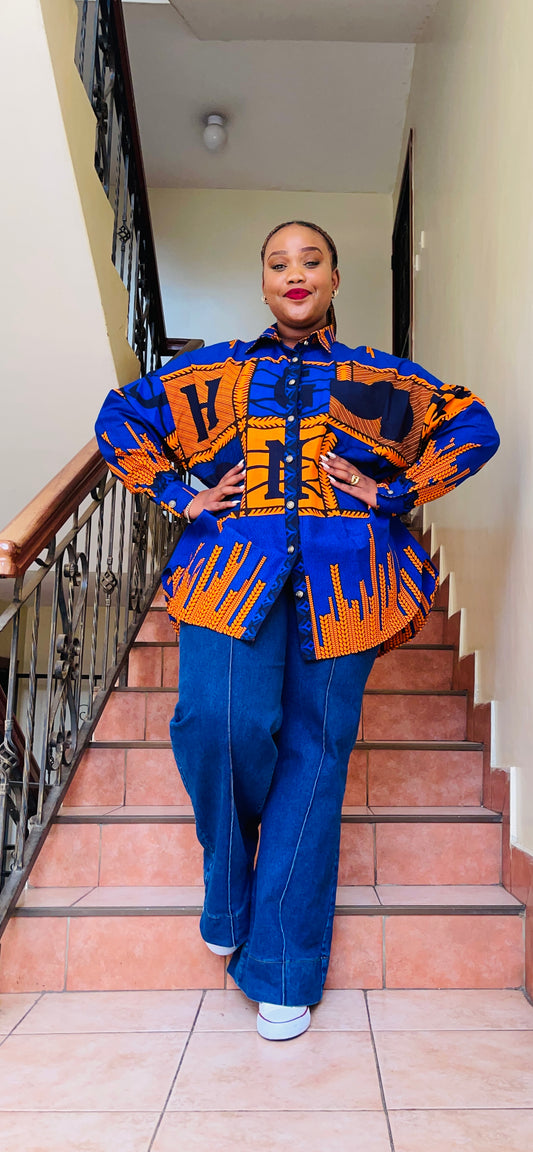 Bhati- African print oversized shirt
