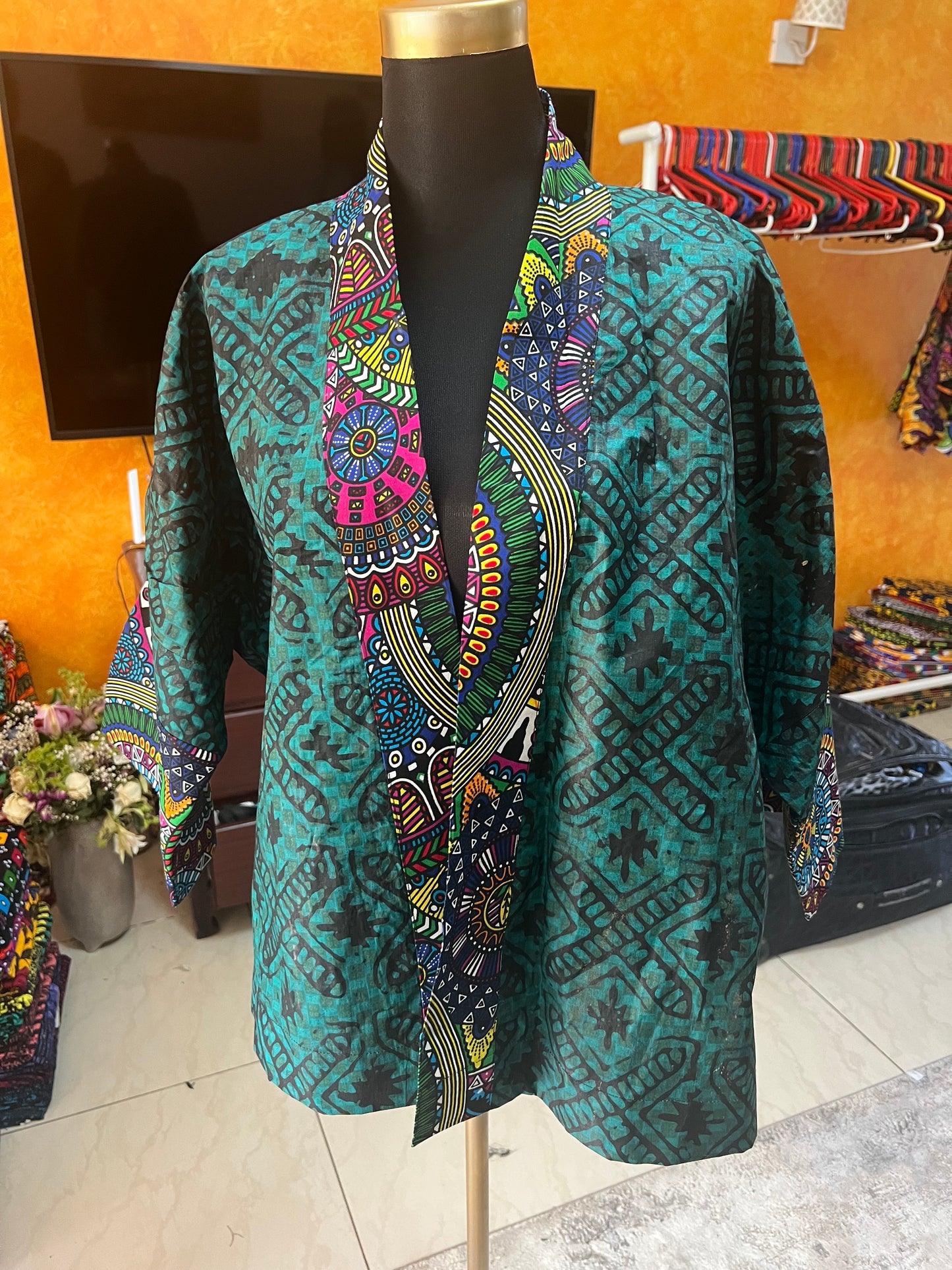 Ki-jacket - African print and Adiré palazzo set