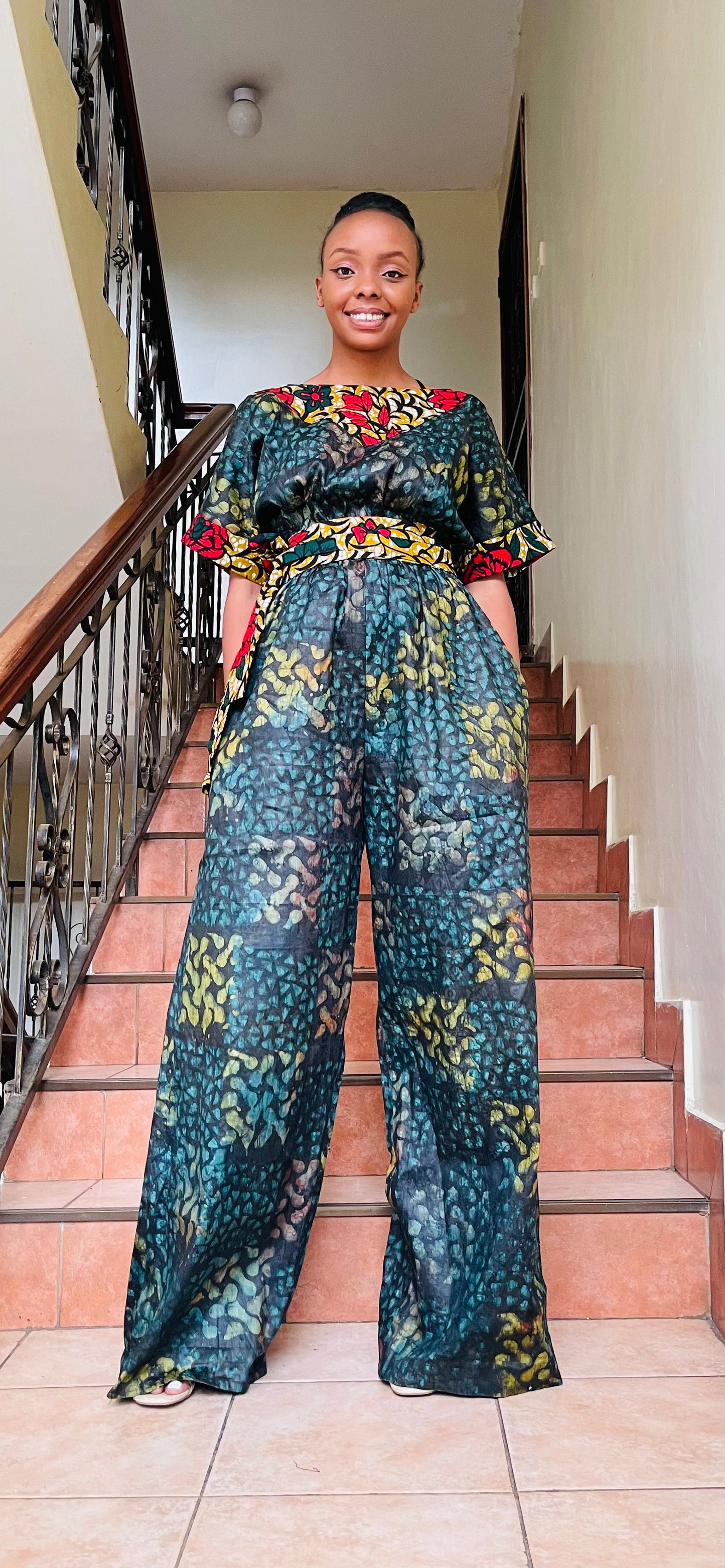 Kai - African print and Adiré mix Jumpsuit