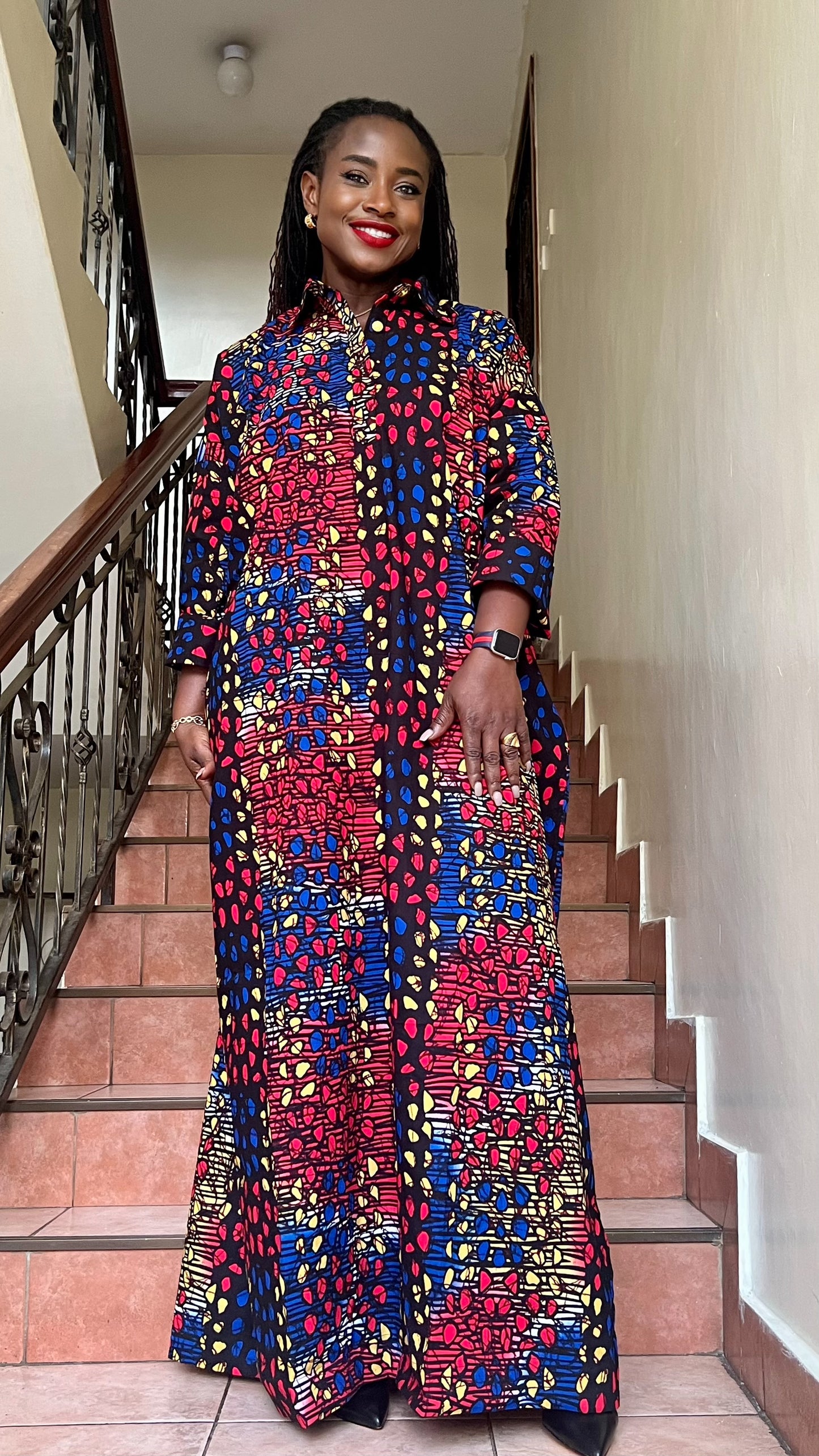 Rich Aunty - African print Shirt Dress