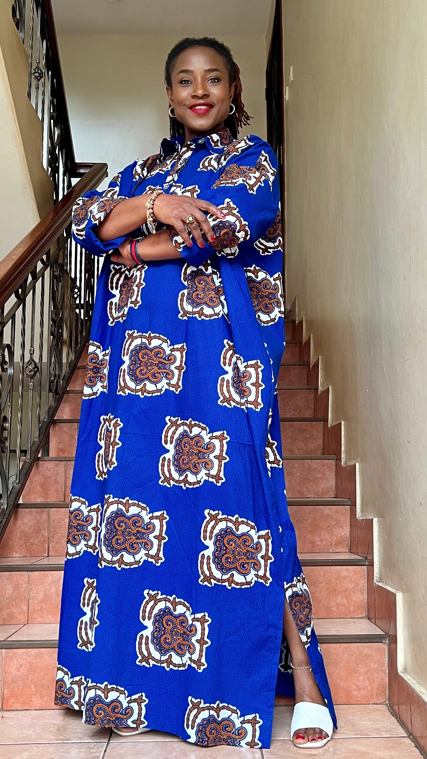 Rich Aunty - African print Shirt Dress