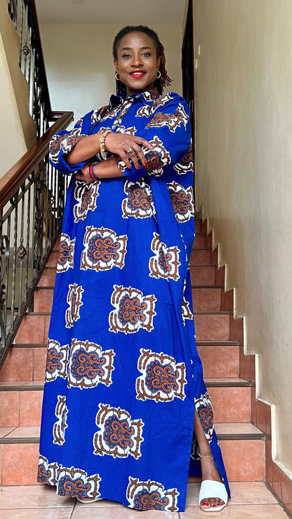 Rich Aunty - African print Shirt Dress